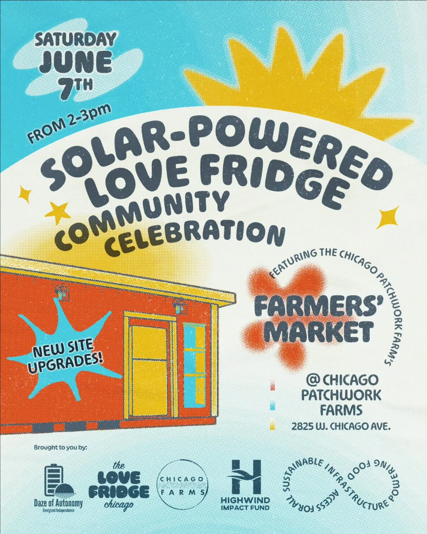 Join us on Saturday, June 7th at 2 PM to celebrate the updated Patchwork Farms Solar Love Fridge!

This fridge is more than just a place for food; it&rsquo;s a community resource built on mutual aid, sustainability, and collective care. With support 
