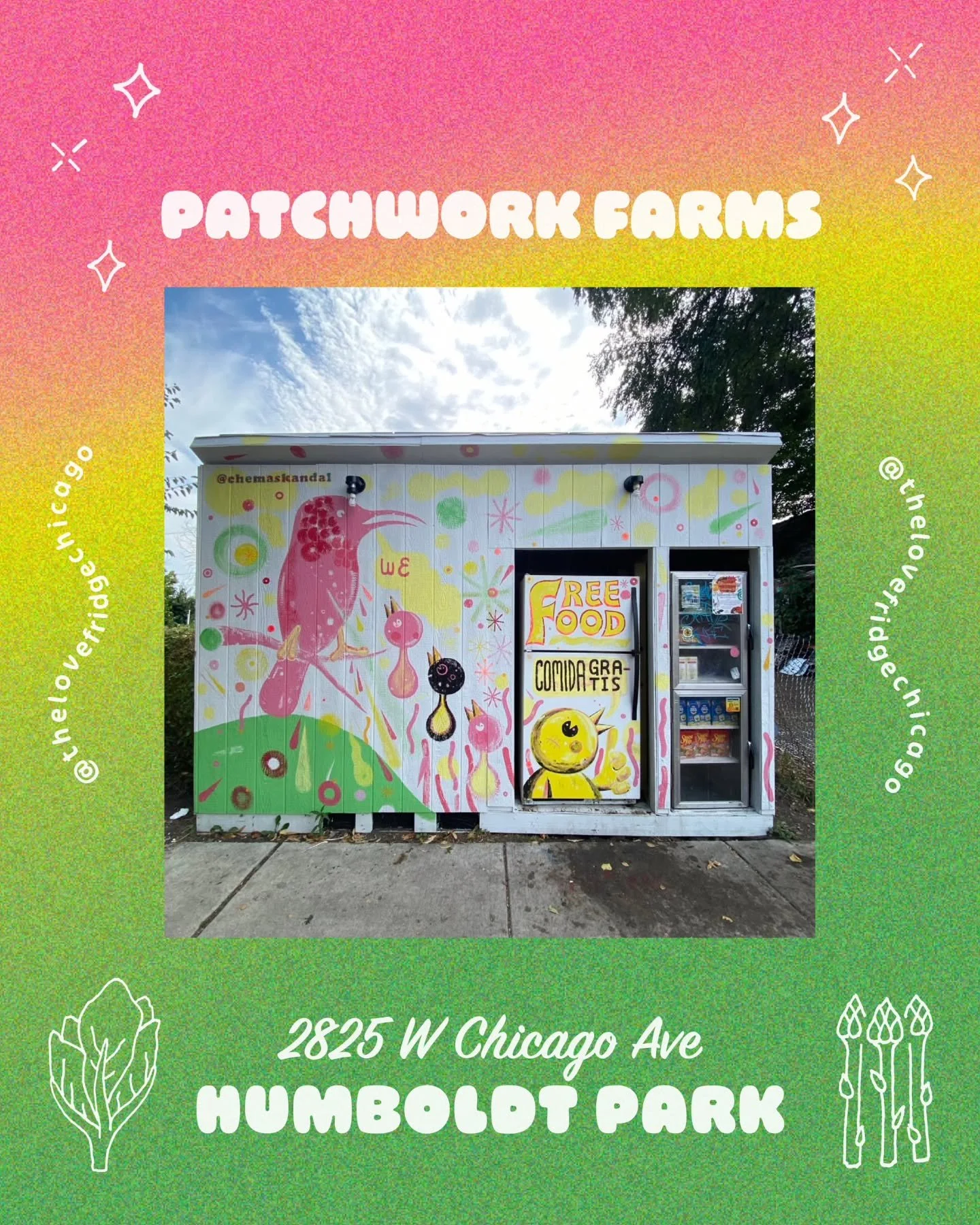 In June of 2025, we did a full overhaul and upgrade on the @chicagopatchworkfarms Love Fridge (2825 W Chicago Ave) in Humboldt Park. Improvements were made to the shelter, and a bigger fridge and more robust pantry were installed. But the biggest imp