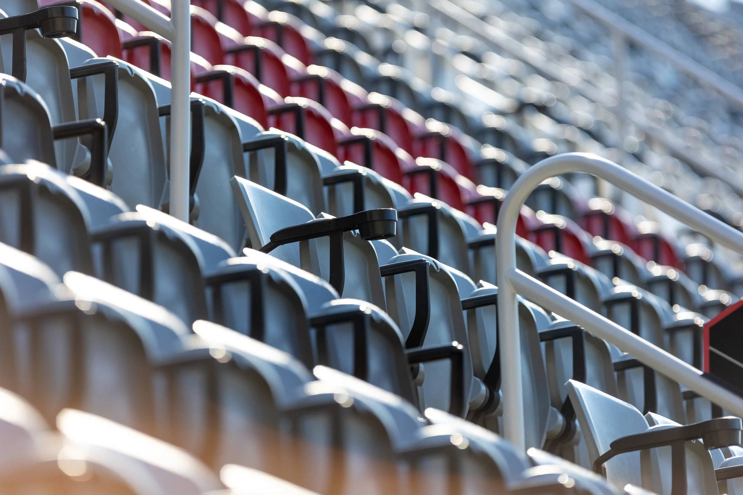 Detail shot of seats at Audi Field in Washington, D.C., on Sept. 13, 2025.