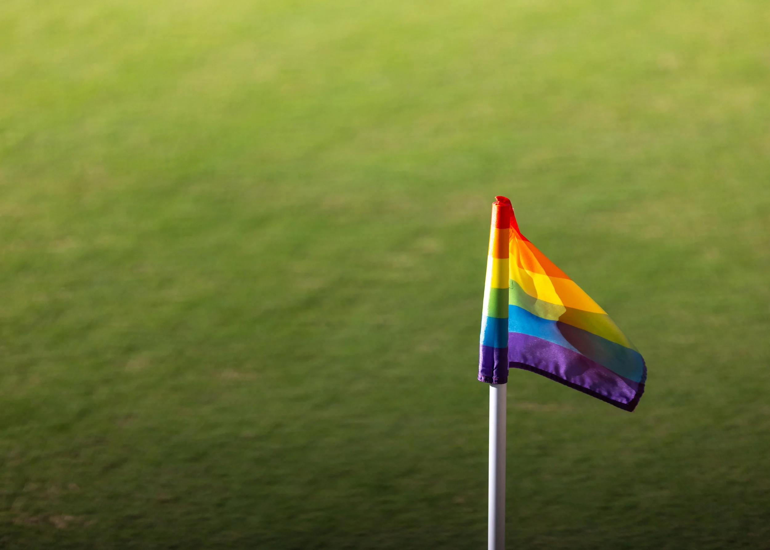 A rainbow corner kick flag for D.C. United's pride night out match against Orlando City SC at Audi Field on Sept. 13, 2025.