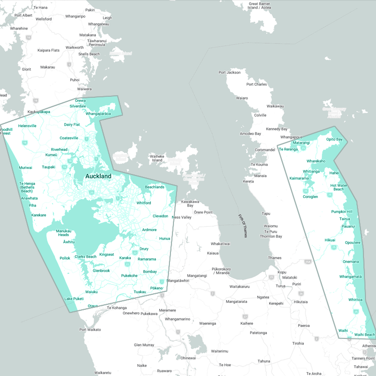 We cover Whitianga, Matarangi, Cooks Beach, Hahei, Tairua, Pauanui, Whangamata, and Waihi.