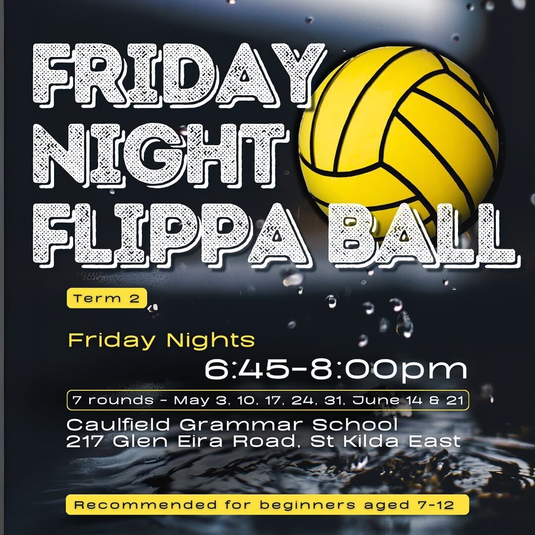 📣Juniors 12 and under, come and join our FlippaBall Competition in Term 2.

📆Friday Nights starting May 3
⏰6:45-8:00pm
📍Caulfield Grammar School
217 Glen Eira Road St Kilda East

To register and for more information visit our website
www.richmondw
