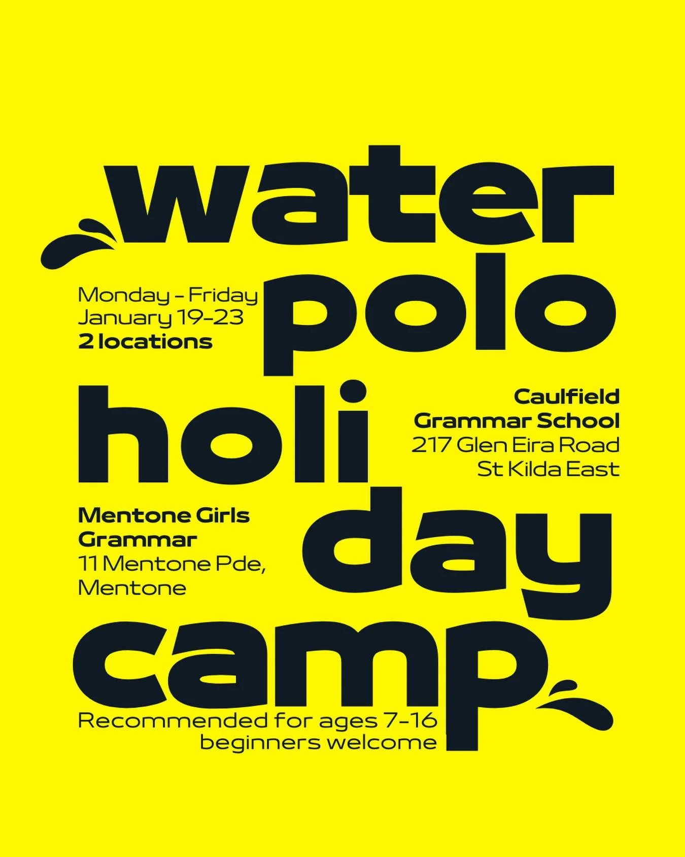 January Junior Water Polo Clinics &ndash; 2026

Start the year strong with our fun, skills-based junior clinics. Perfect for beginners trying water polo for the first time and experienced players gearing up for the season. These sessions are also a g