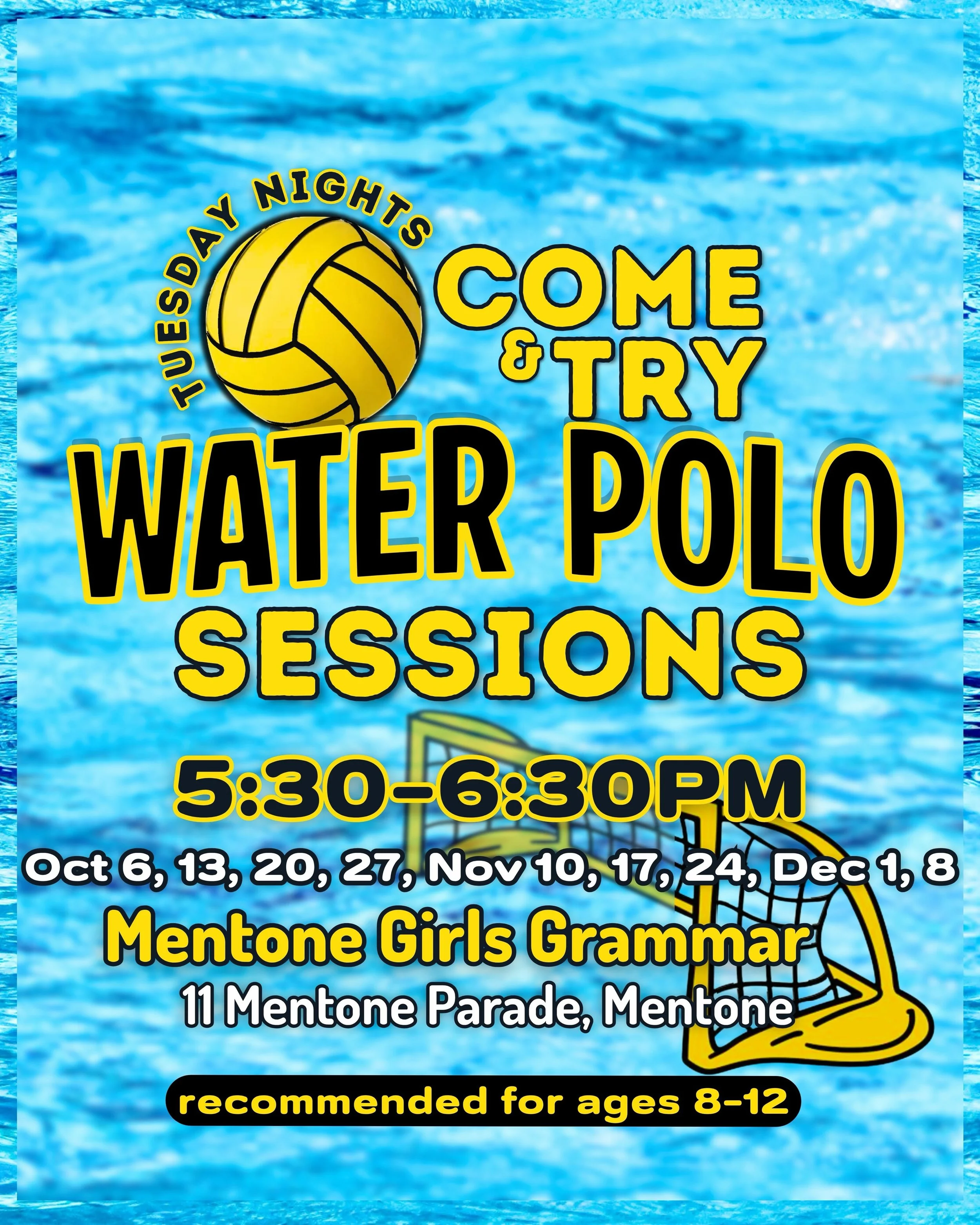 💦 Ready to give water polo a go? 🤽

Our Richmond Water Polo Come &amp; Try sessions are back at Mentone Girls&rsquo; Grammar!
These sessions are perfect for beginners aged 8-12, as well as kids who already play and want to build their confidence an