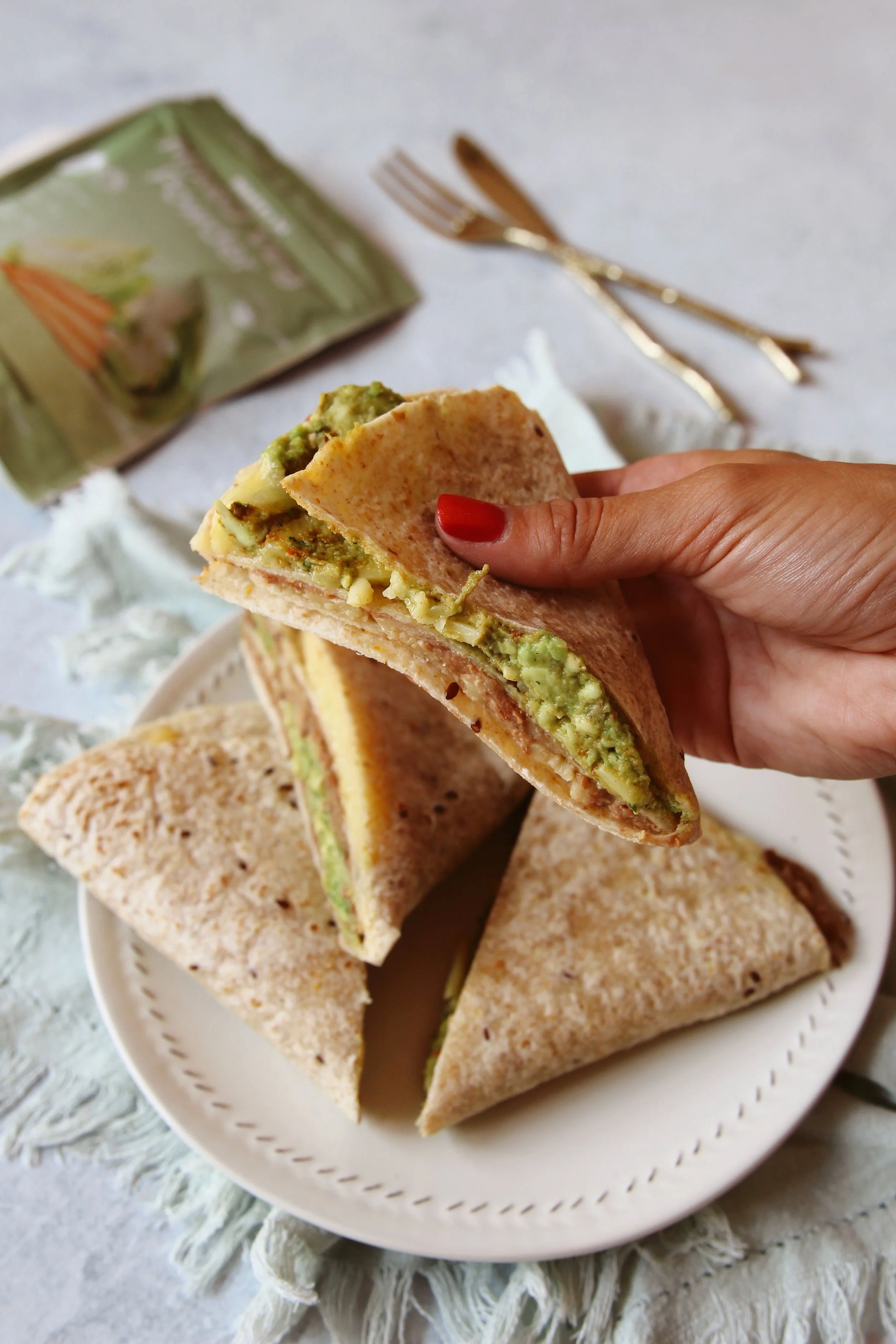 Veg-Boosted Folded Cheesy Wraps