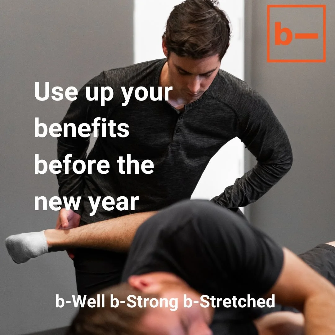 ⏳ It&rsquo;s tiiiiiiiiiime!

Don&rsquo;t let your health benefits go to waste! 

Use them before the year ends at b-Stretched&mdash; whether it&rsquo;s chiro, physio, massage, acupuncture, athletic therapy, naturopath or osteopathy, we&rsquo;ve got y
