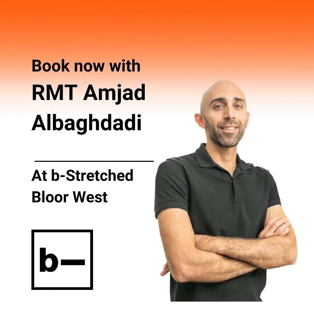 📣 NEW at b-Stretched Bloor West!

💆&zwj;♂️ Massage Therapy is here!

We&rsquo;re excited to welcome Amjad Albaghdadi to our Bloor West team &mdash; an experienced Registered Massage Therapist, Fascial Stretch Therapist, and Athletic Therapist ready