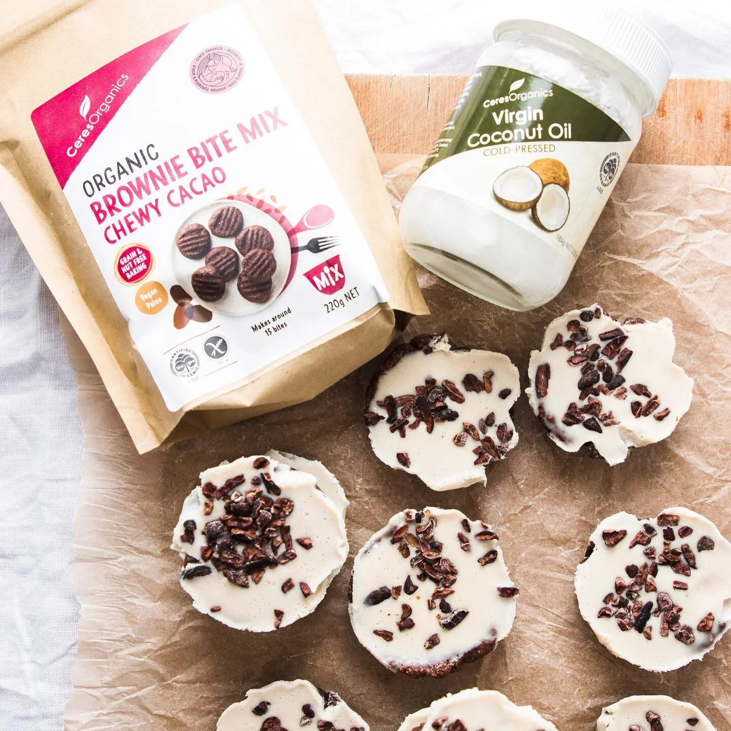 Ceres Organics organic brownie bite mix.