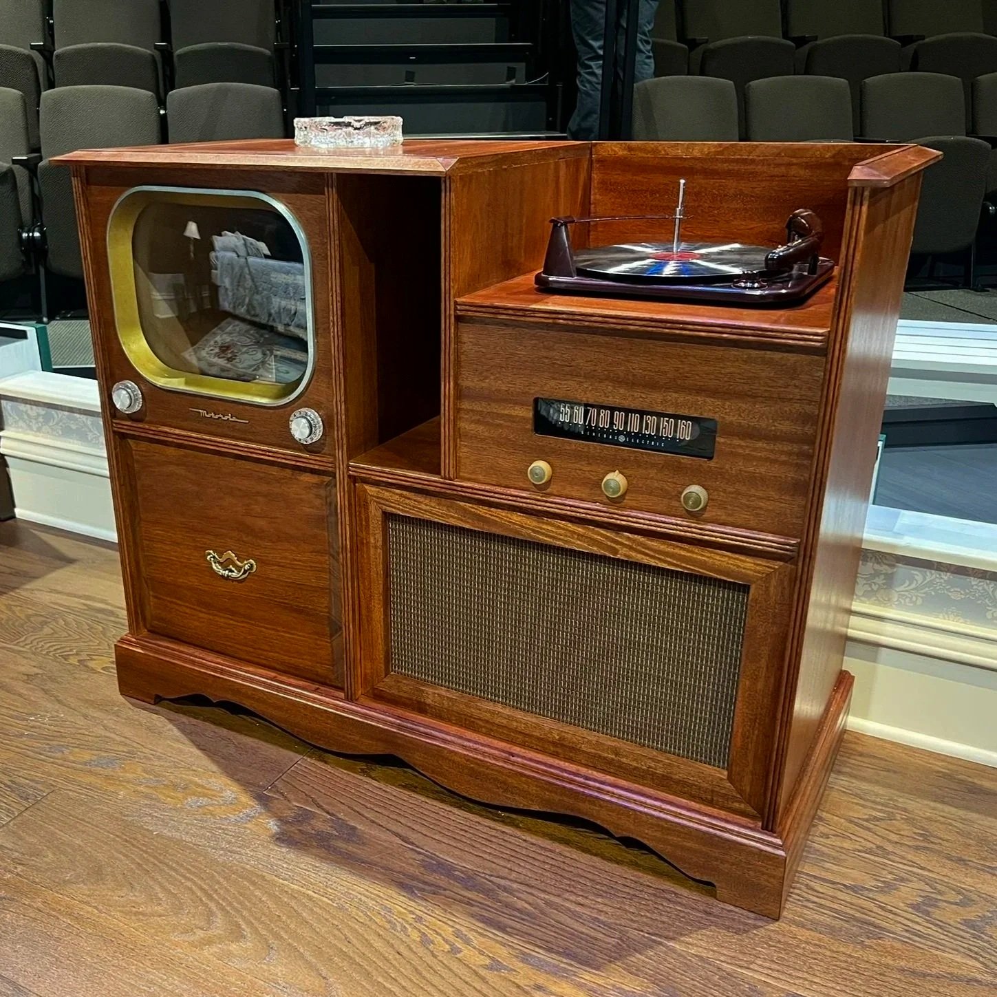 Retro Entertainment Console (Cat on a Hot Tin Roof) Built with Jason Bushey, Painted by Nikki Mayer