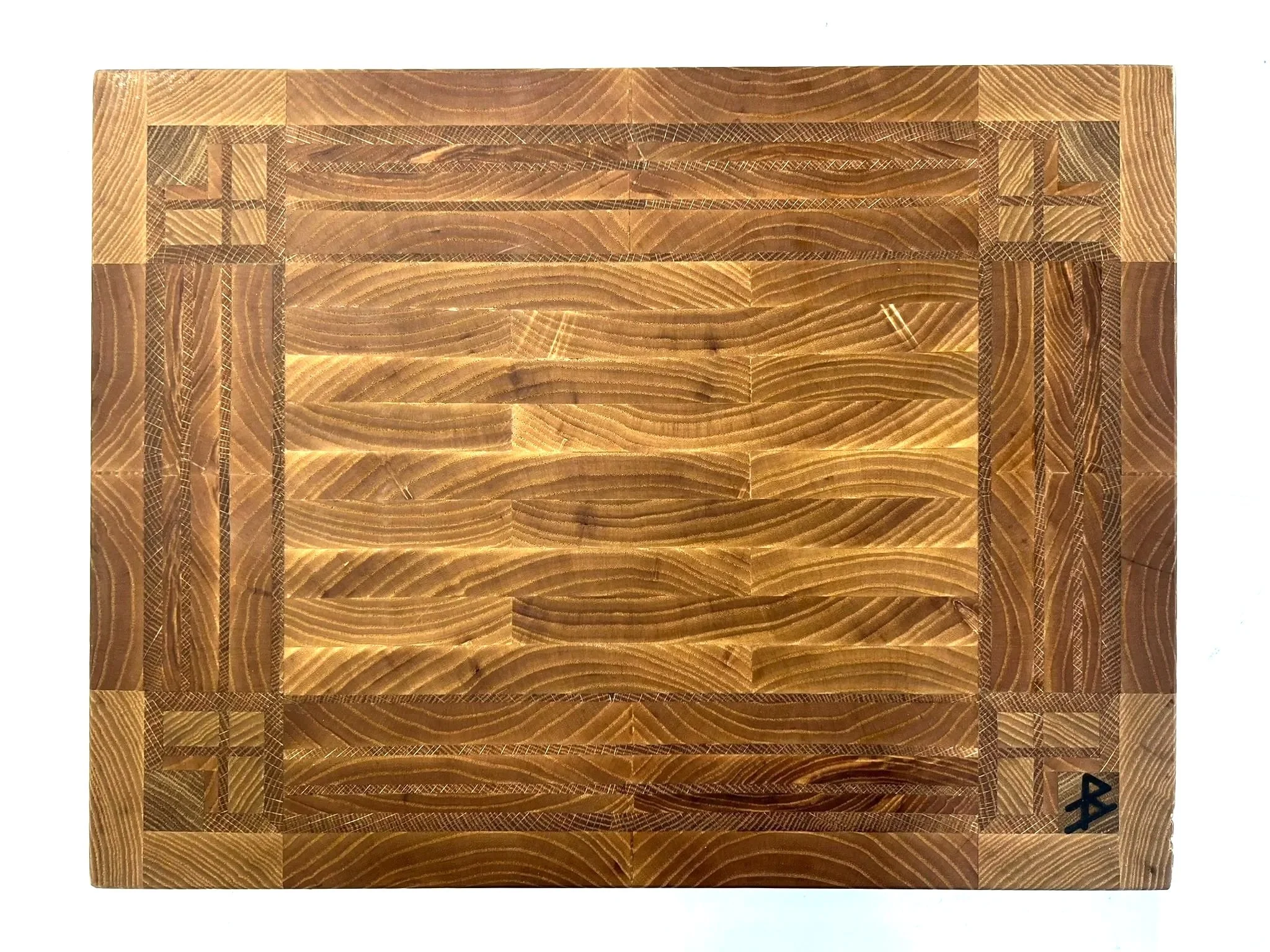 Endgrain Ash and Oak Cutting Board