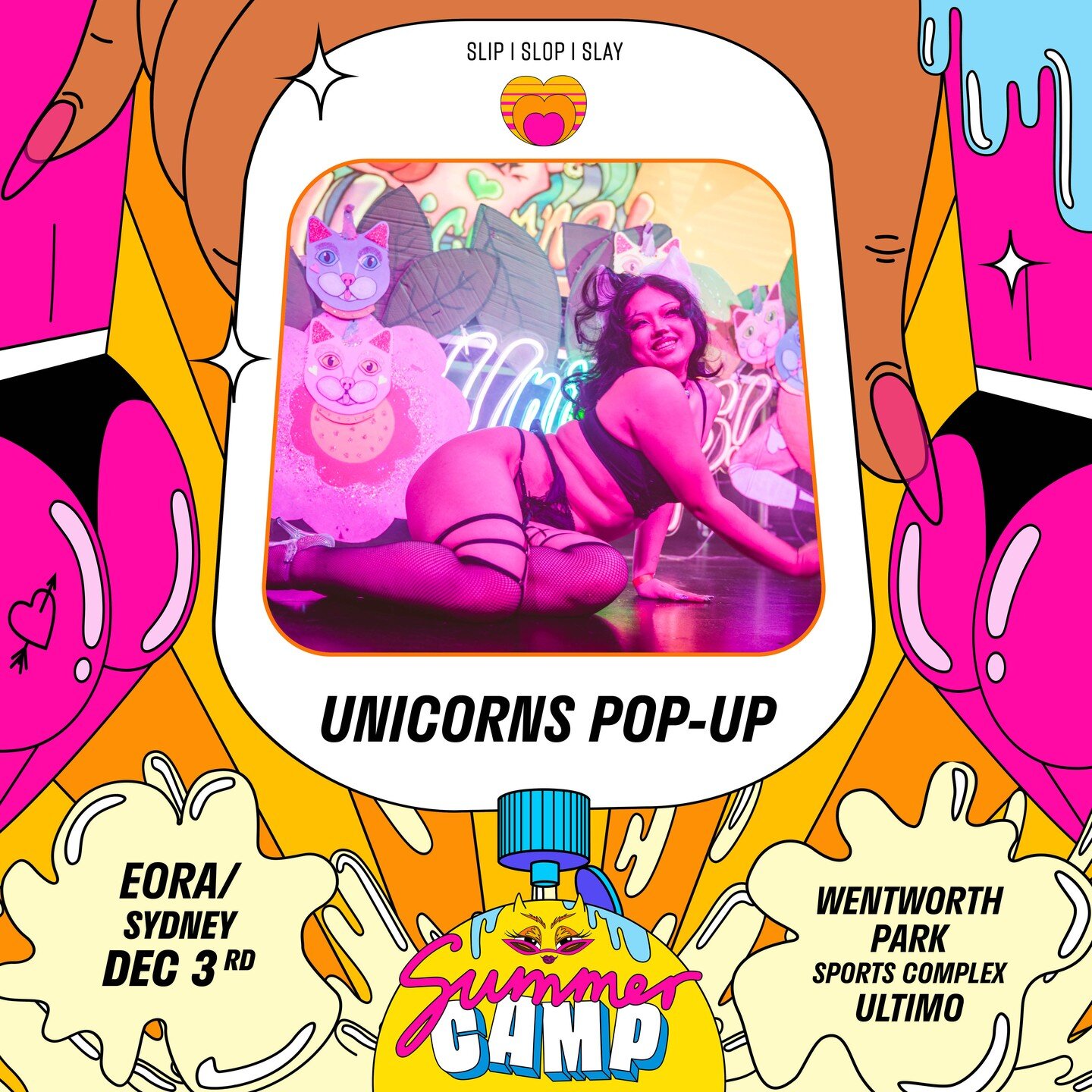🧡 SUMMER CAMP x UNICORNS 🧡

Now that we're not running our big sparkly soirees, we have time to help out all our fave parties!

Come find us in both Eora &amp; Naarm for 2 x @summercampfestivalau's!

We'll have an adorable chill tent, eco-glitter, 