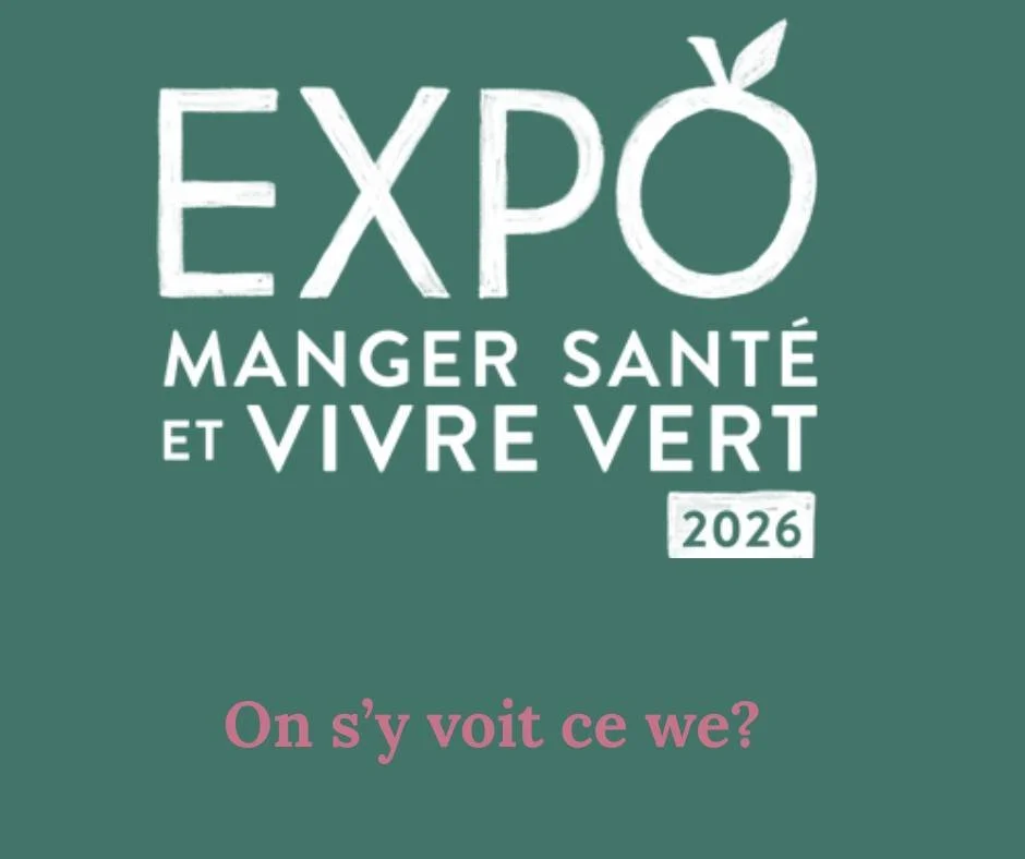 Montr&eacute;al, on se voit ce week-end ?

Je serai &agrave; l&rsquo;Expo Manger Sant&eacute; et Vivre Vert au Palais des Congr&egrave;s, stand 28, les 20, 21 et 22 mars.

Plus de 300 exposants, des d&eacute;gustations, des d&eacute;monstrations culi