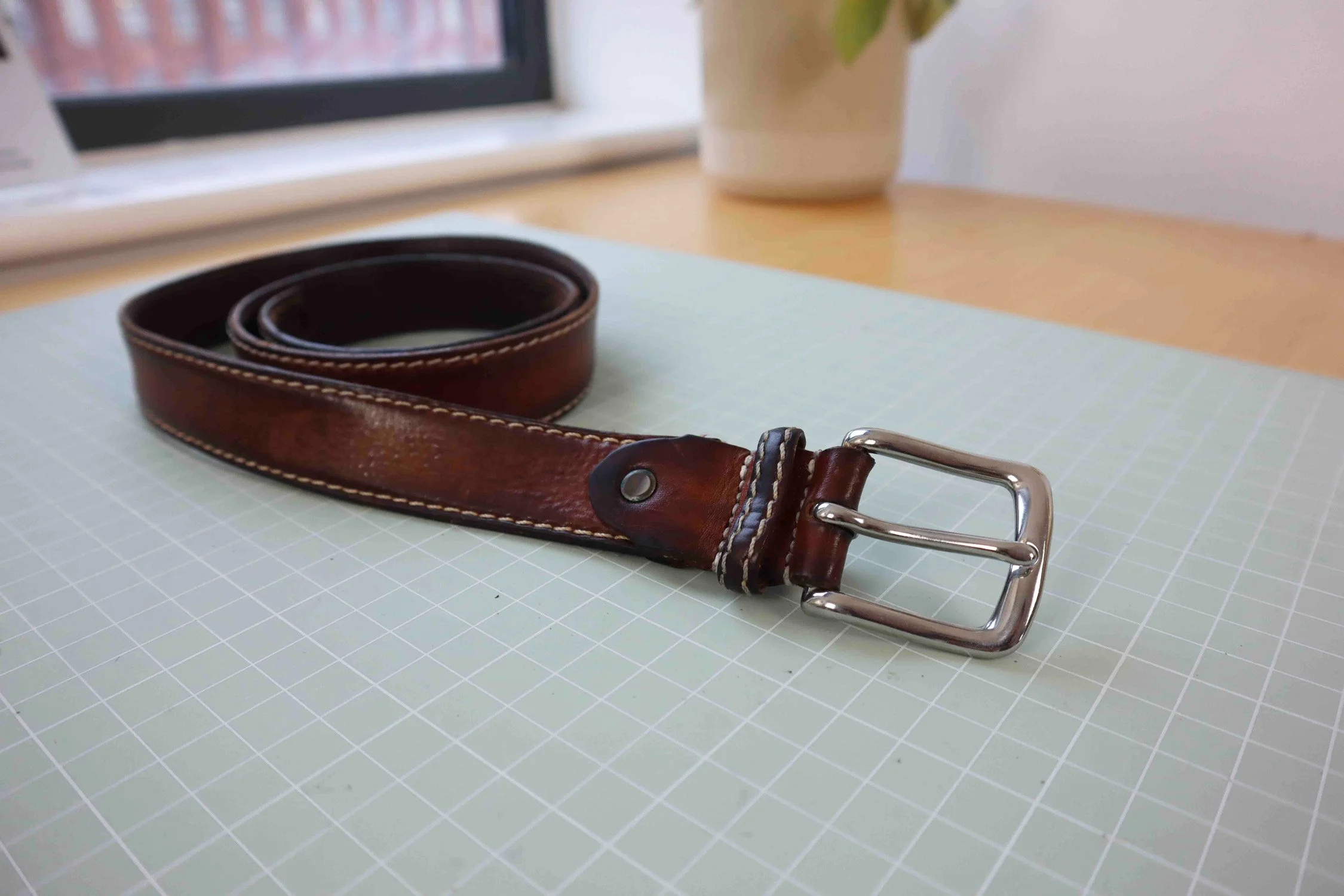 engine turned belt buckle