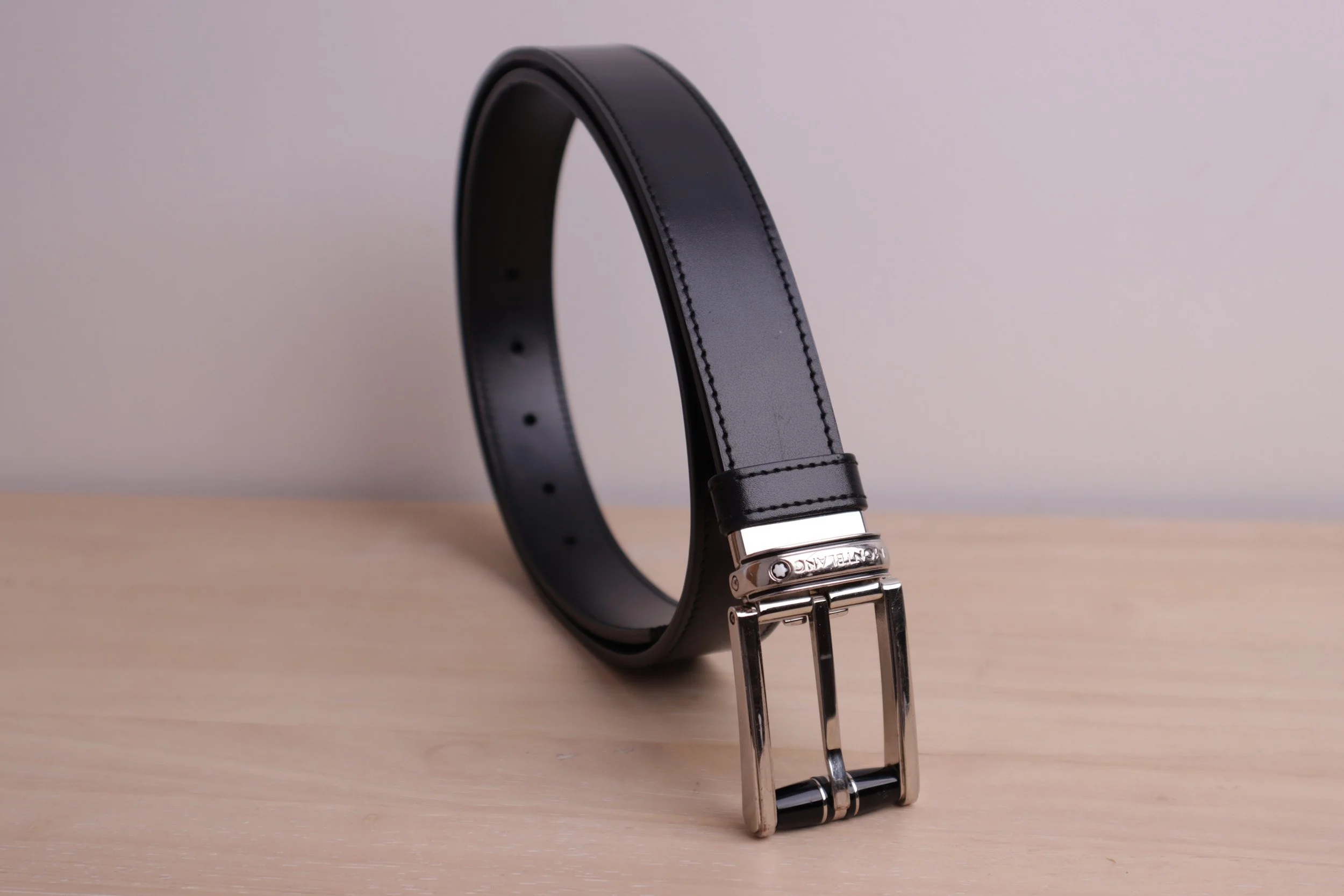 Create a new strap for this Mont Blanc belt as the surface of the original leather had 'peeled'
