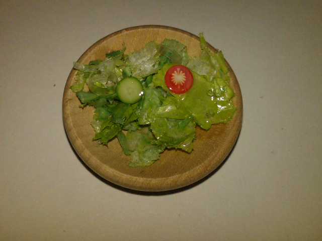 Salad in Wooden Bowl