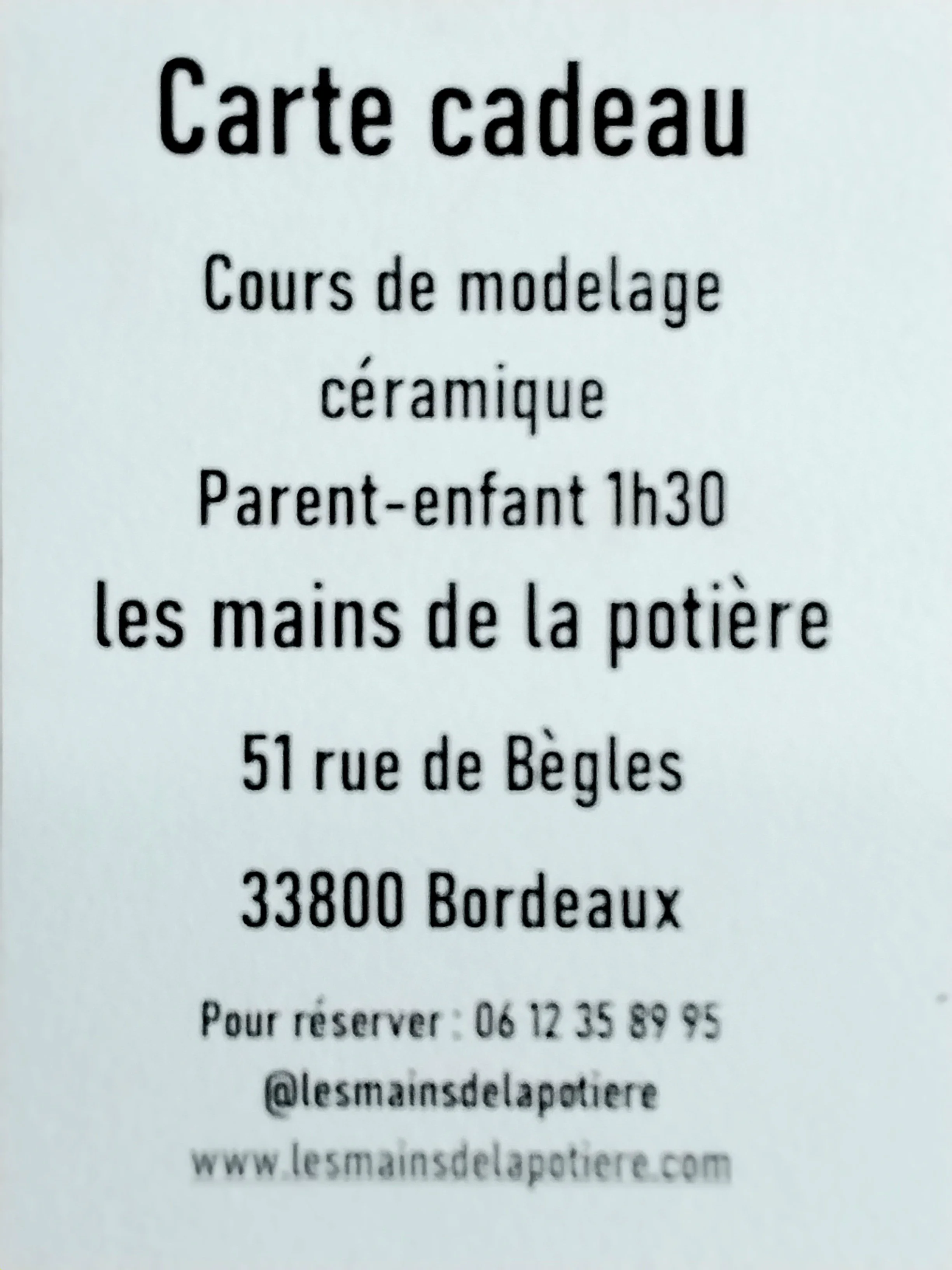 Carte 1 cours parent-enfant
