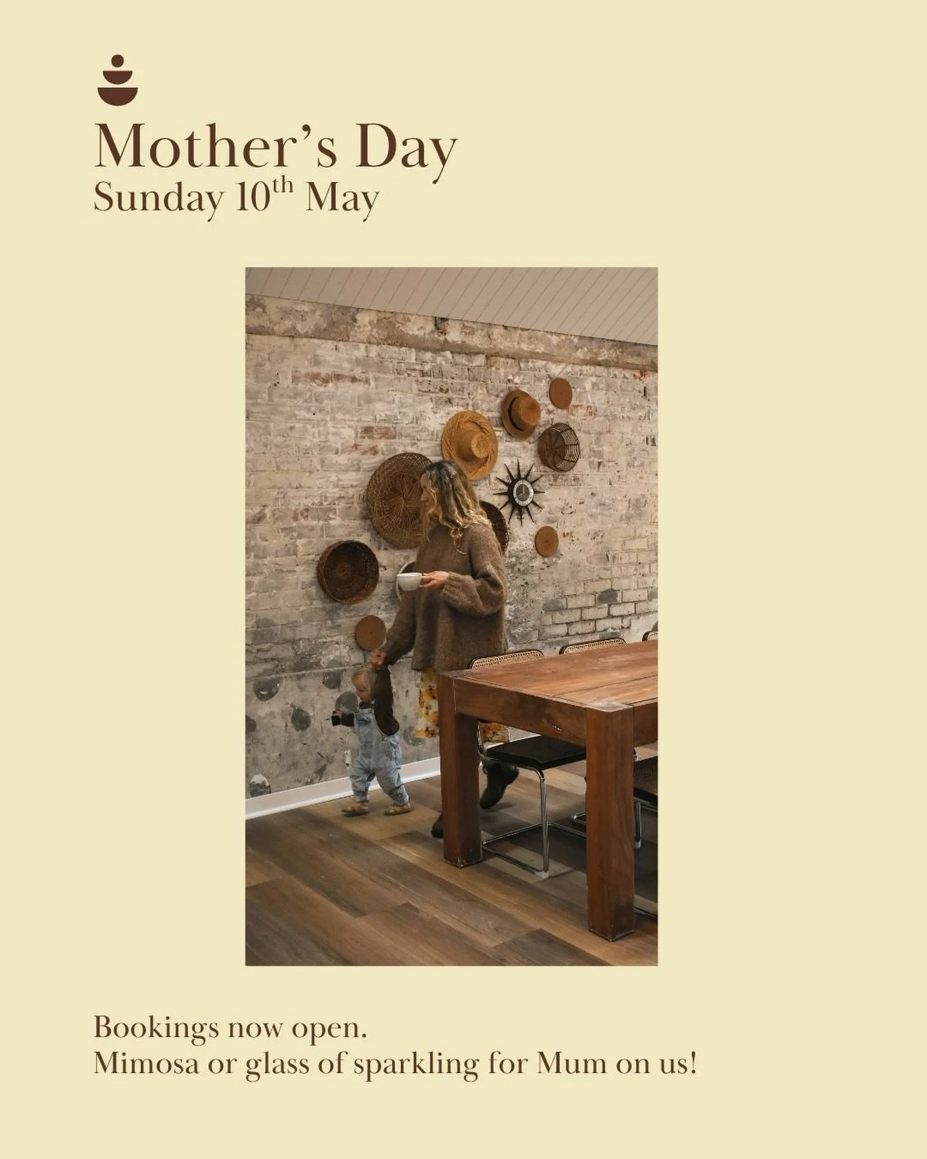 Mother&rsquo;s Day at Mrs Jones 🤎

We&rsquo;re making a special exception this Mother&rsquo;s Day and will be taking bookings for groups of four or more. If you&rsquo;re planning something smaller, don&rsquo;t worry - we&rsquo;ll have plenty of tabl