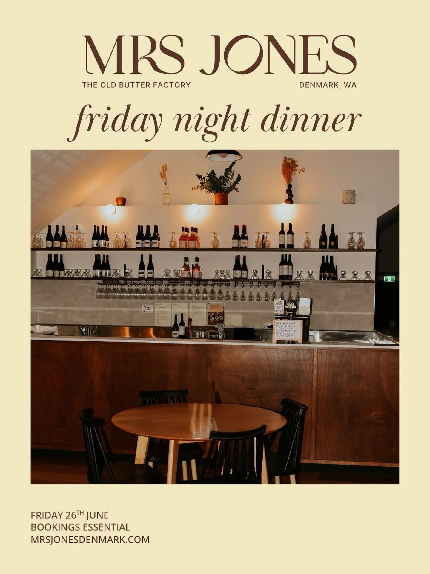 We&rsquo;re opening our doors after dark for a completely different Mrs Jones experience - an evening of warm hospitality, good company and a relaxed atmosphere.

This is something we have always wanted to do, and here we are. 

Throughout the evenin