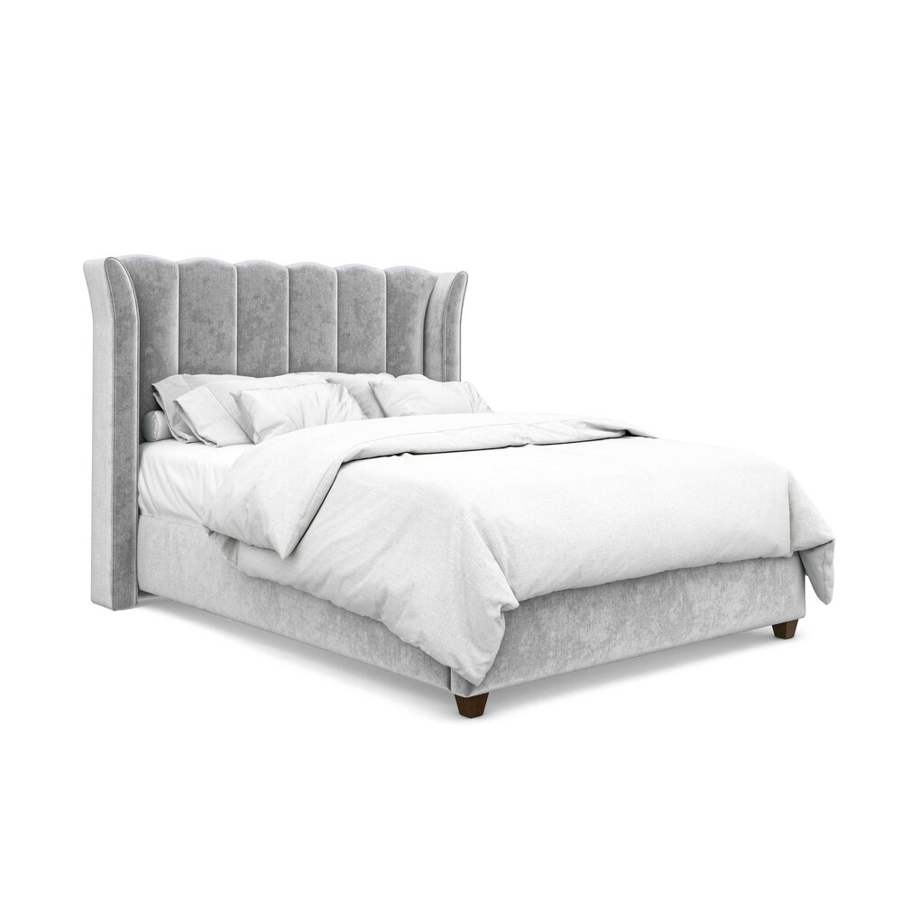 Bella Winged Bed In Micro Chenille, Skulsfjord Bed Frame