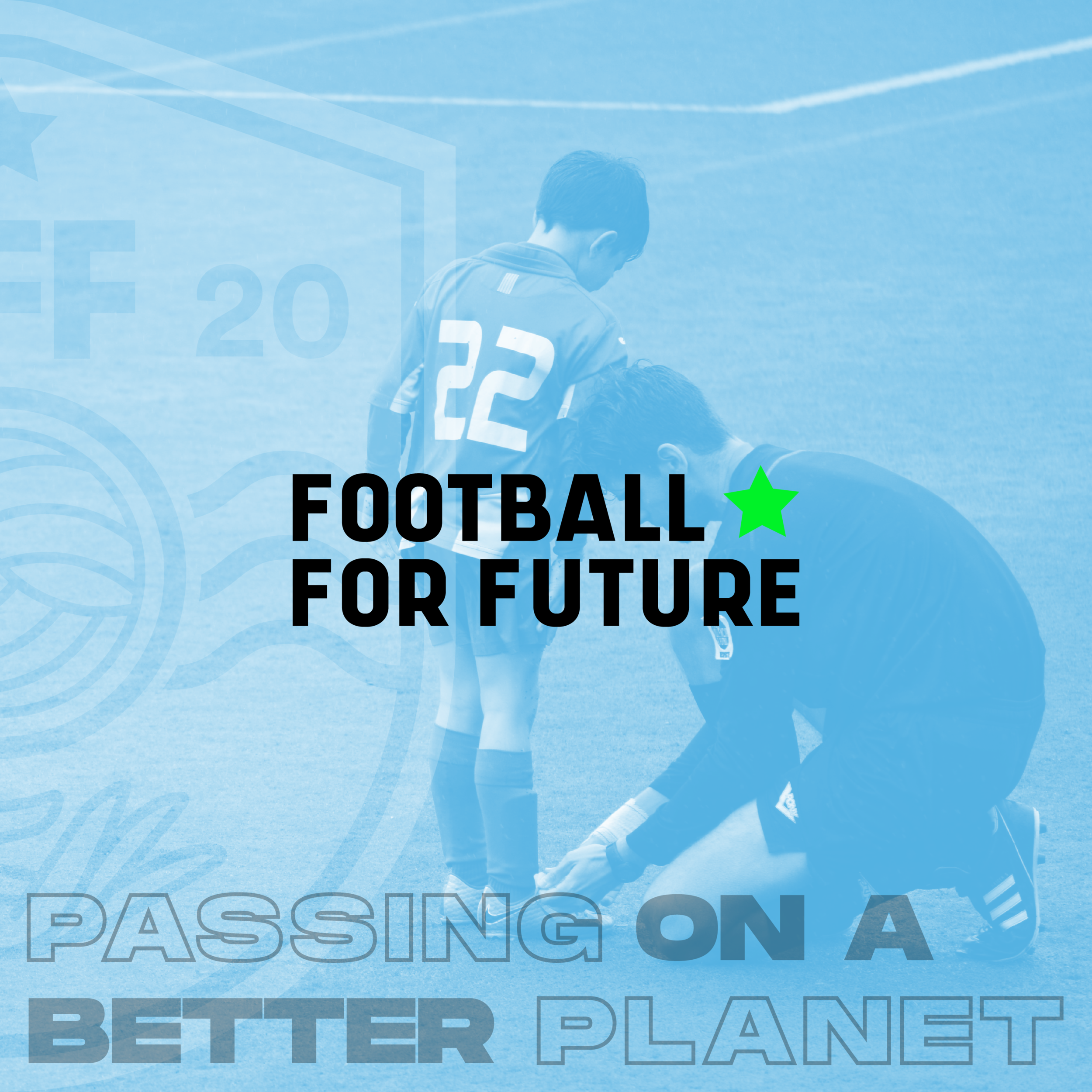 Football For Future logo with the message Passing on a better planet
