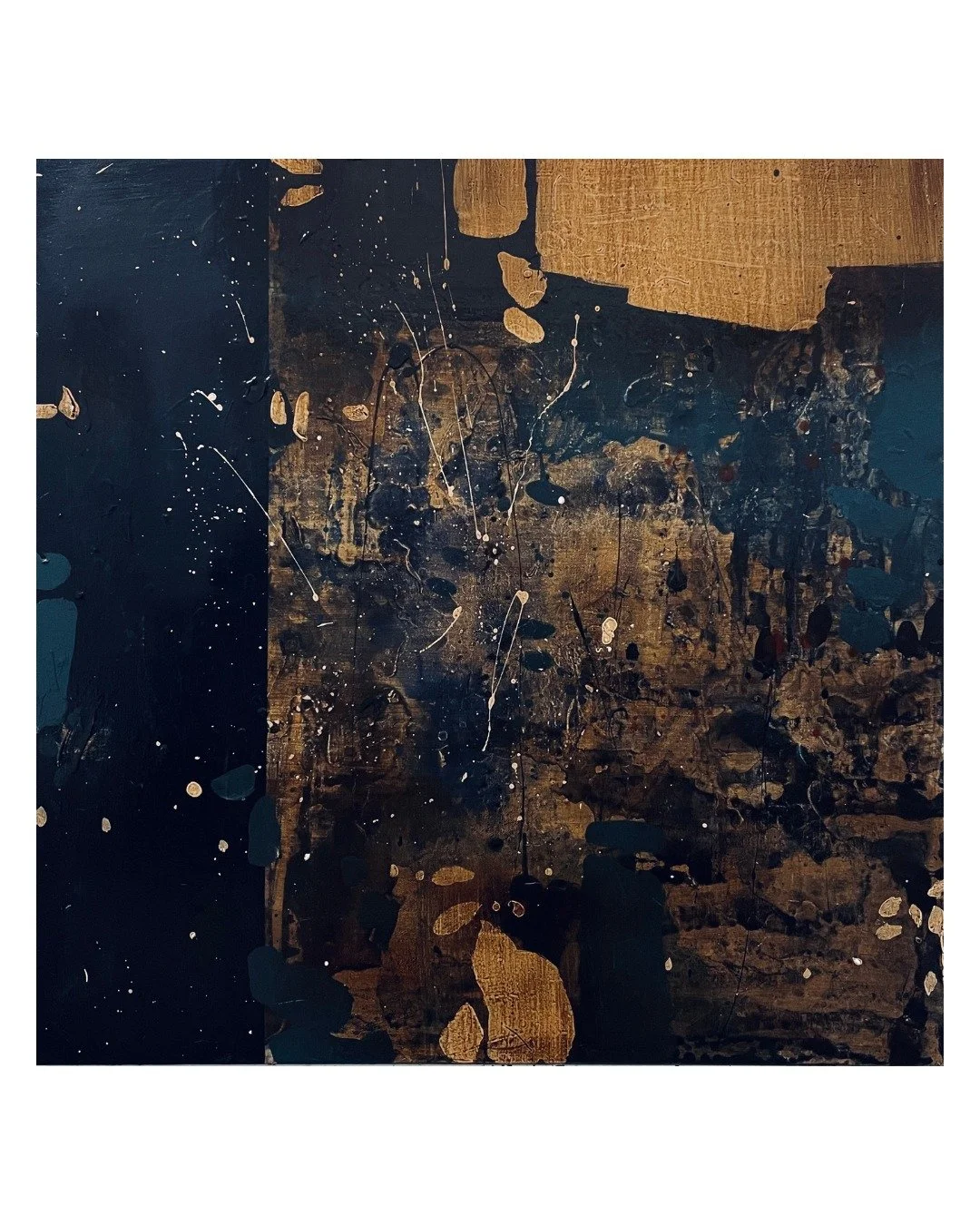 This Too Shall Pass X | 80x80cm sold unframed. Oil, acrylic and heirloom textiles from my childhood.
.
.
.
#thistooshallpass #quilltedlandscapes #theearthisatapestry #heirloom #childhood #memory #indigo #ruination #ecologicalchaos #kinship