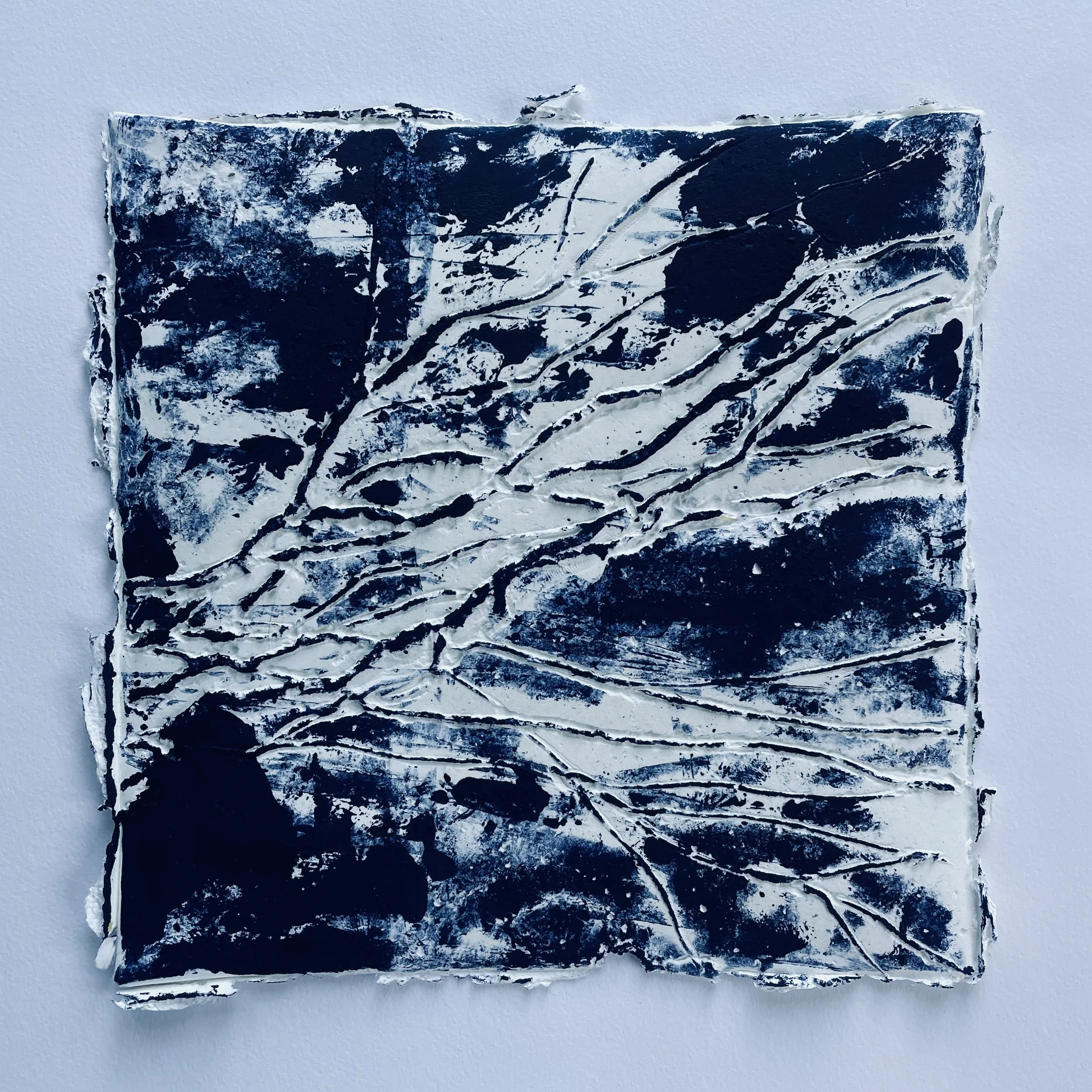 Future/Tense | Cast handmade paper and Indigo ink