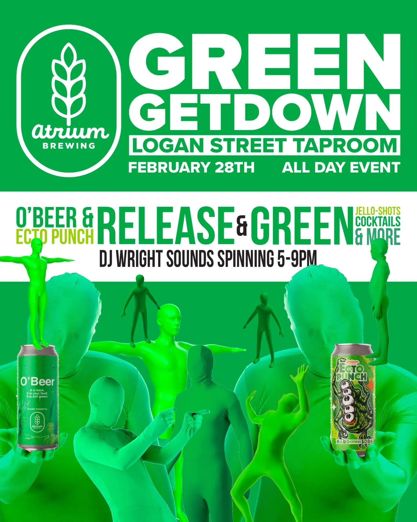 🟢IT AIN&rsquo;T EASY BEING GREEN.🟢

Join us February 28th at our Logan Street Taproom for an all day celebration of everything GREEN. We&rsquo;ll see the return of the O&rsquo;Beer with afresh new label (It&rsquo;s still green.), and the rebirth of