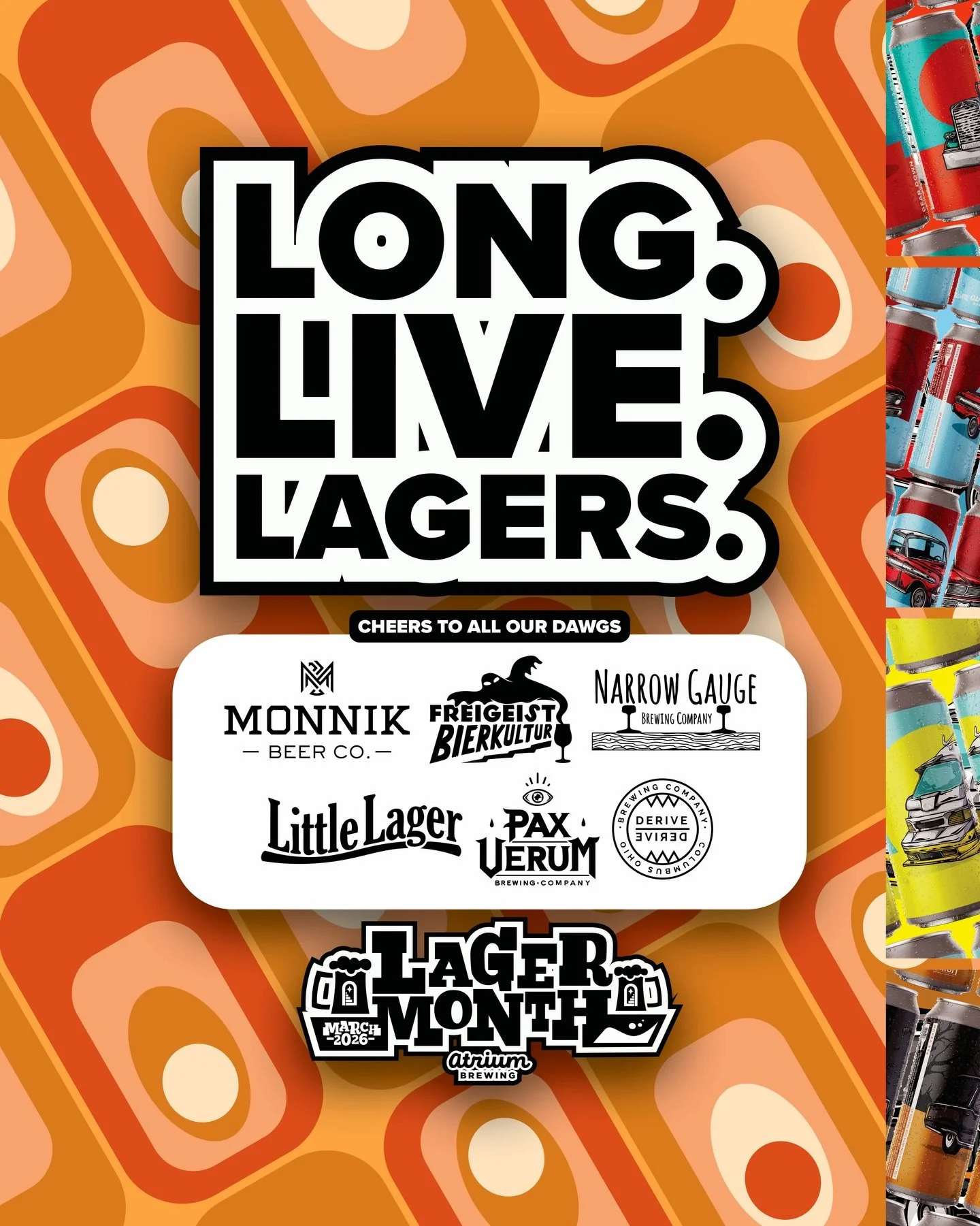 🍻LONG. LIVE. LAGERS.🍻

Today marks the final day our our inaugural Lager Month at Atrium Brewing. From the bottom of our hearts we&rsquo;d like to say thank you to everyone we collaborated with and everyone who came out to enjoy lagers of all shape