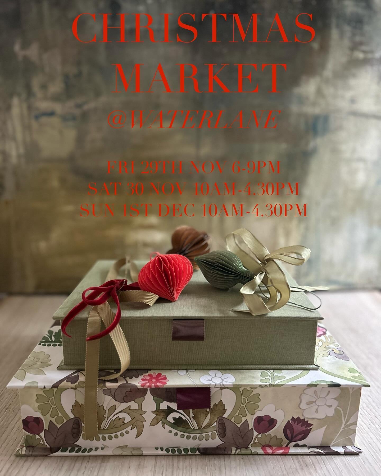 We are very excited to be @water.lane CHRISTMAS MARKET 

FRIDAY 29TH NOVEMBER 6pm-9pm
SATURDAY 30TH NOVEMBER 10am-4.30pm
SUNDAY 1ST DECEMBER 10am -4.30pm

Pop along to join the festive spirit and Christmas shopping 

#christmas24 #christmasgifts #chr