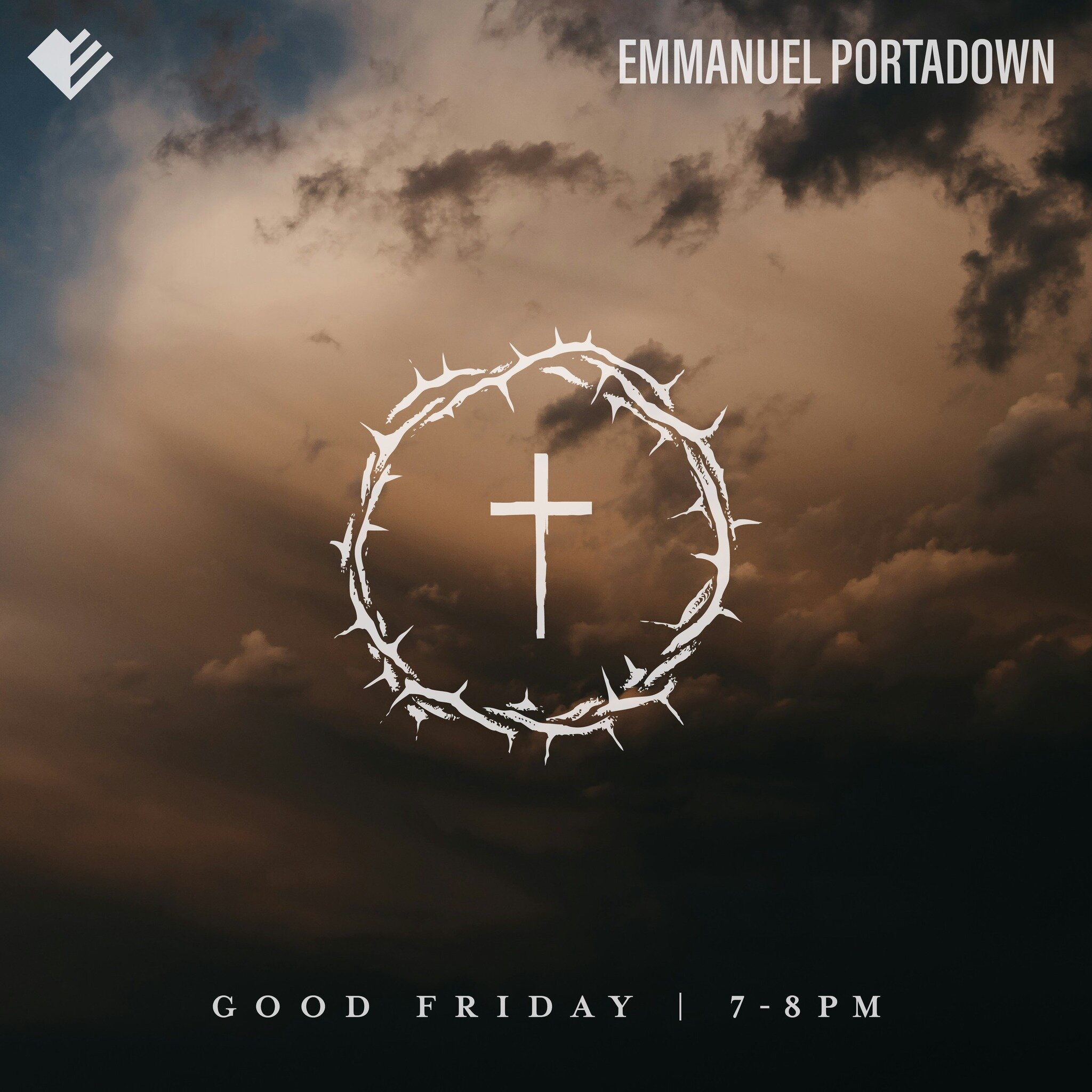 Come take some time with family and friends this Good Friday, 7-8pm in Emmanuel Portadown. We will be taking communion together, worshipping and creating space to reflect upon Jesus' final moments. We will also be together at our usual time of 10.30a