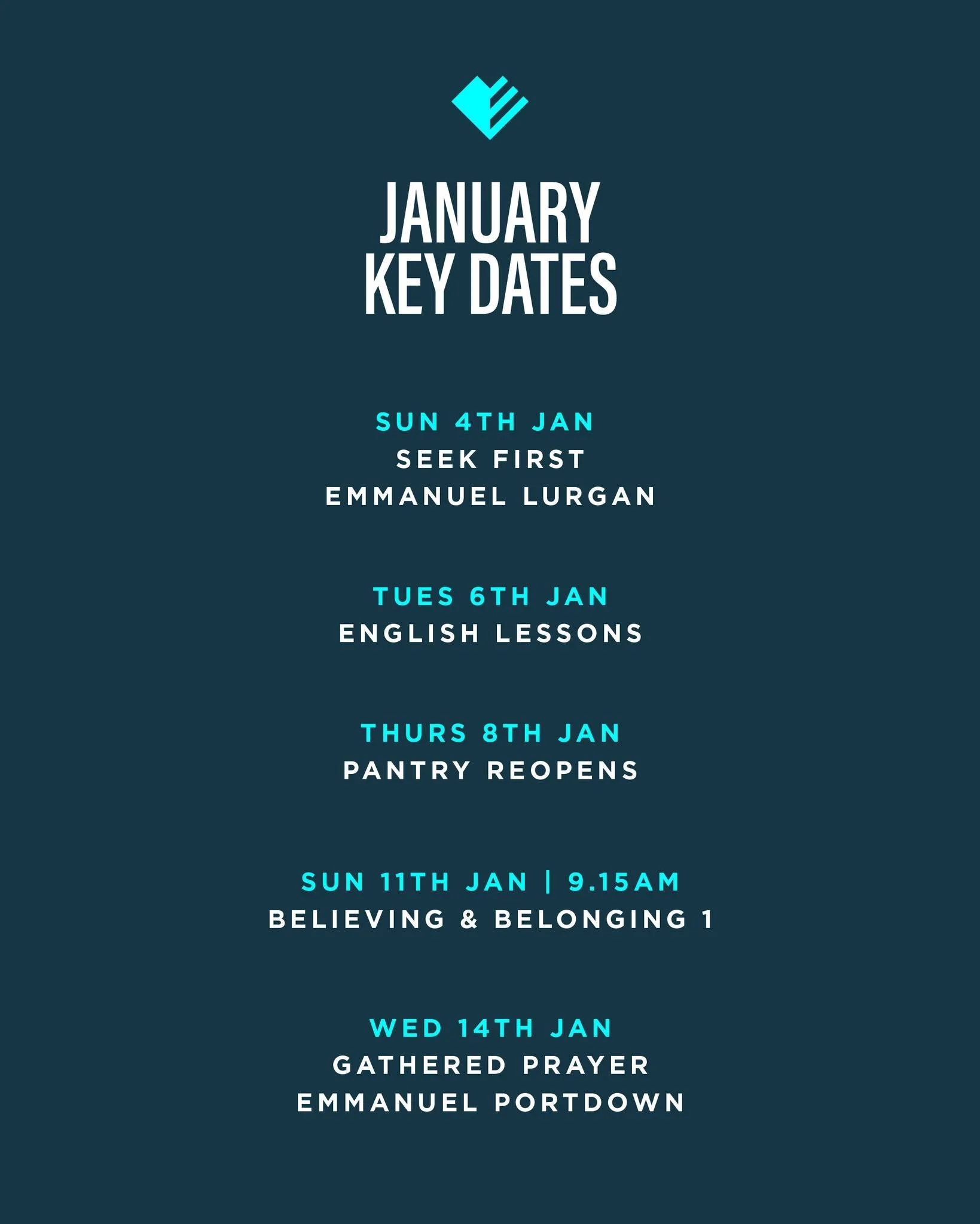 Have a look at all that is coming up in January....