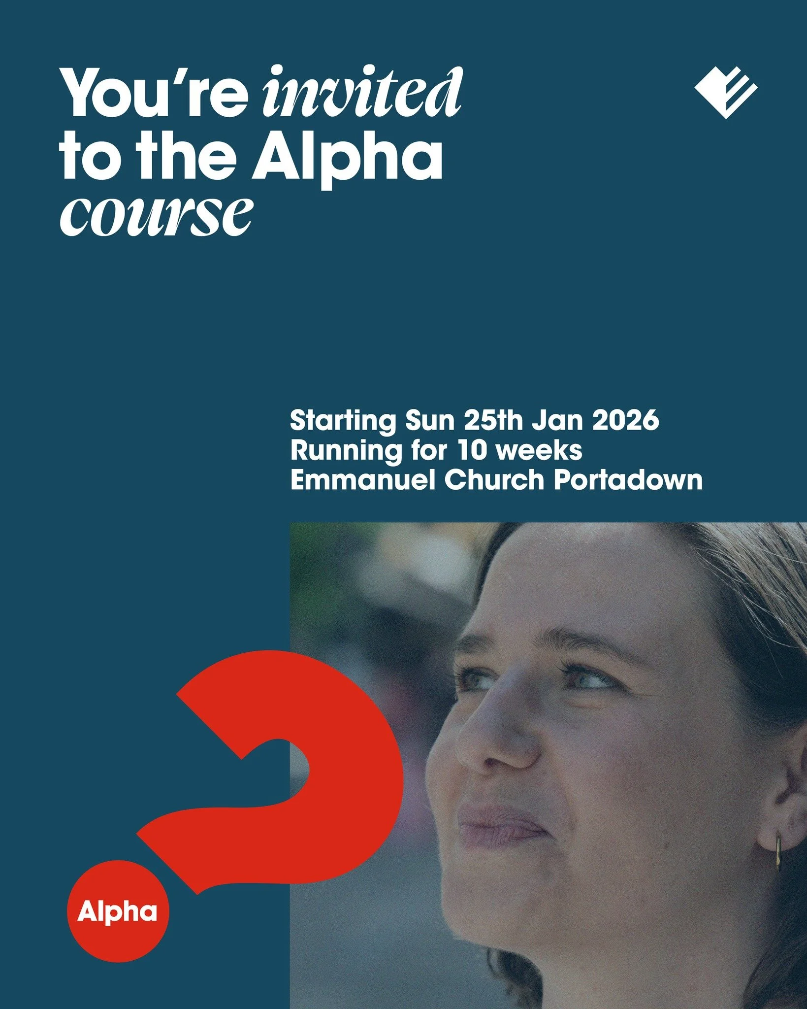 We have just launched an Alpha course across both Emmanuel Portadown and Emmanuel Lurgan. It's not too late to sign up and discover more about Jesus and a life of faith.

We would love for you to join us at either of our locations.... 

Emmanuel Lurg