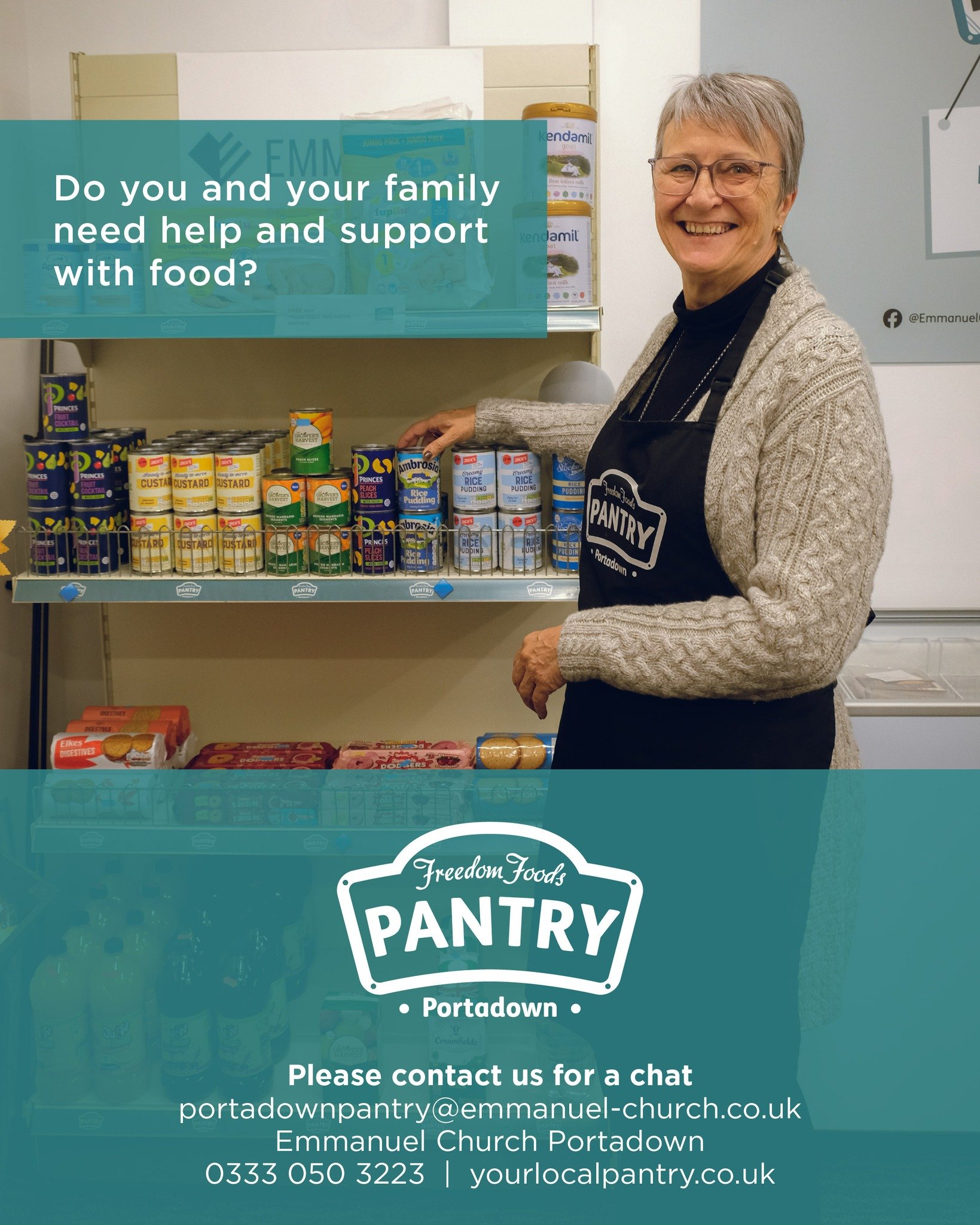 Do you and your family need support with the cost of food?

Freedom Foods Pantry might be able to help. For a small subscription fee, you can access fresh fruit/vegetables, tinned, frozen and cleaning/hygiene products.

If you think this might help, 