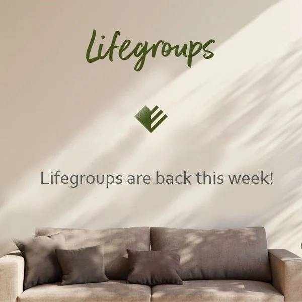 It's a Lifegroup week! 

Lifegroup is a great way to connect with people in church and to grow deeper in your relationship with Jesus. You can drop in to church on Wednesday evening at 7.45pm for our in house group...you would be very welcome!