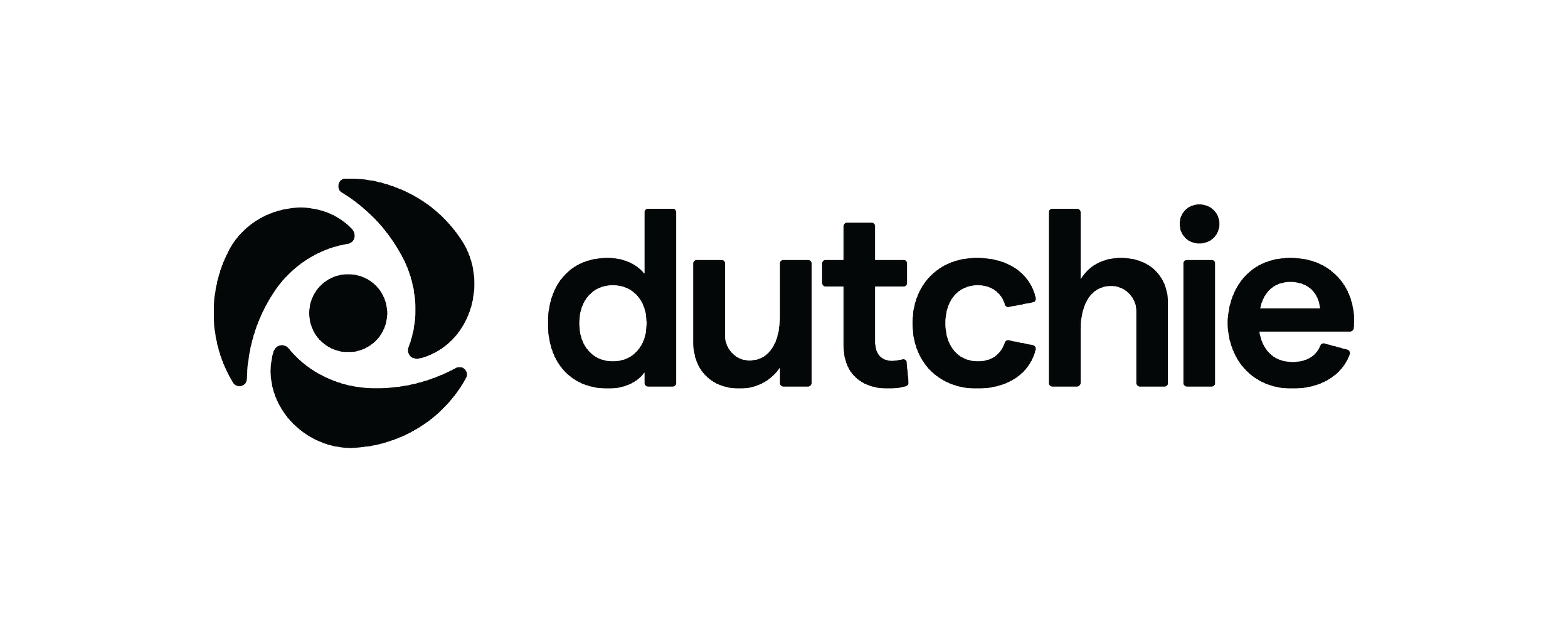 The Dutchie logo featuring a stylized swirl icon and the word 'dutchie' in lowercase letters.