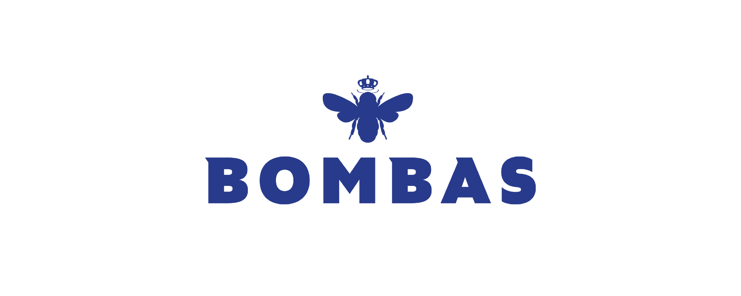 Logo with a blue bee and the words 'Bombas' beneath it.