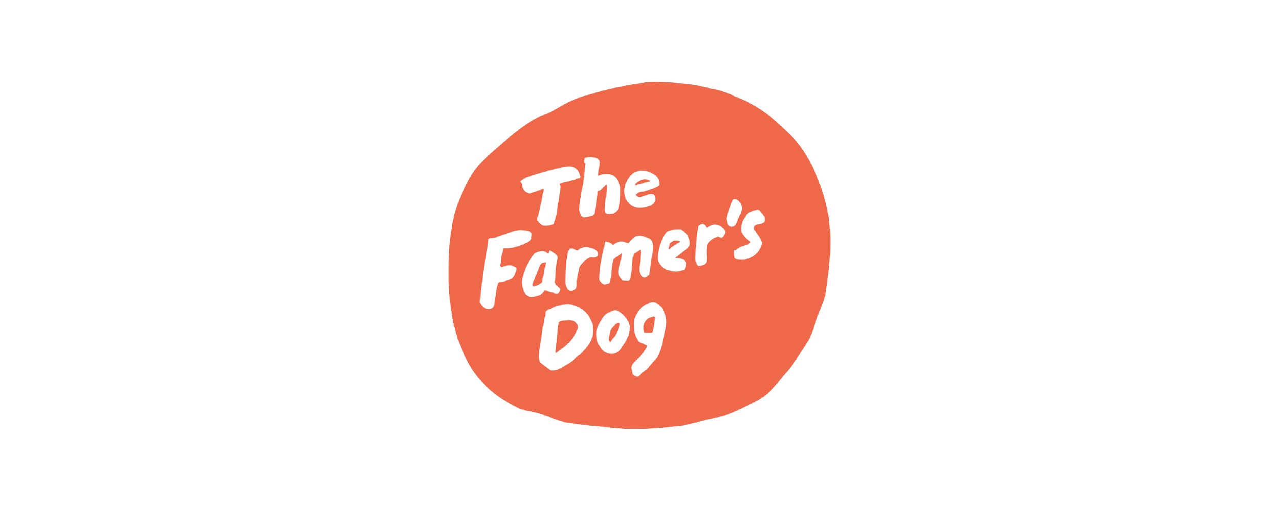A logo with a large orange circle and white text that reads 'The Farmer's Dog'.