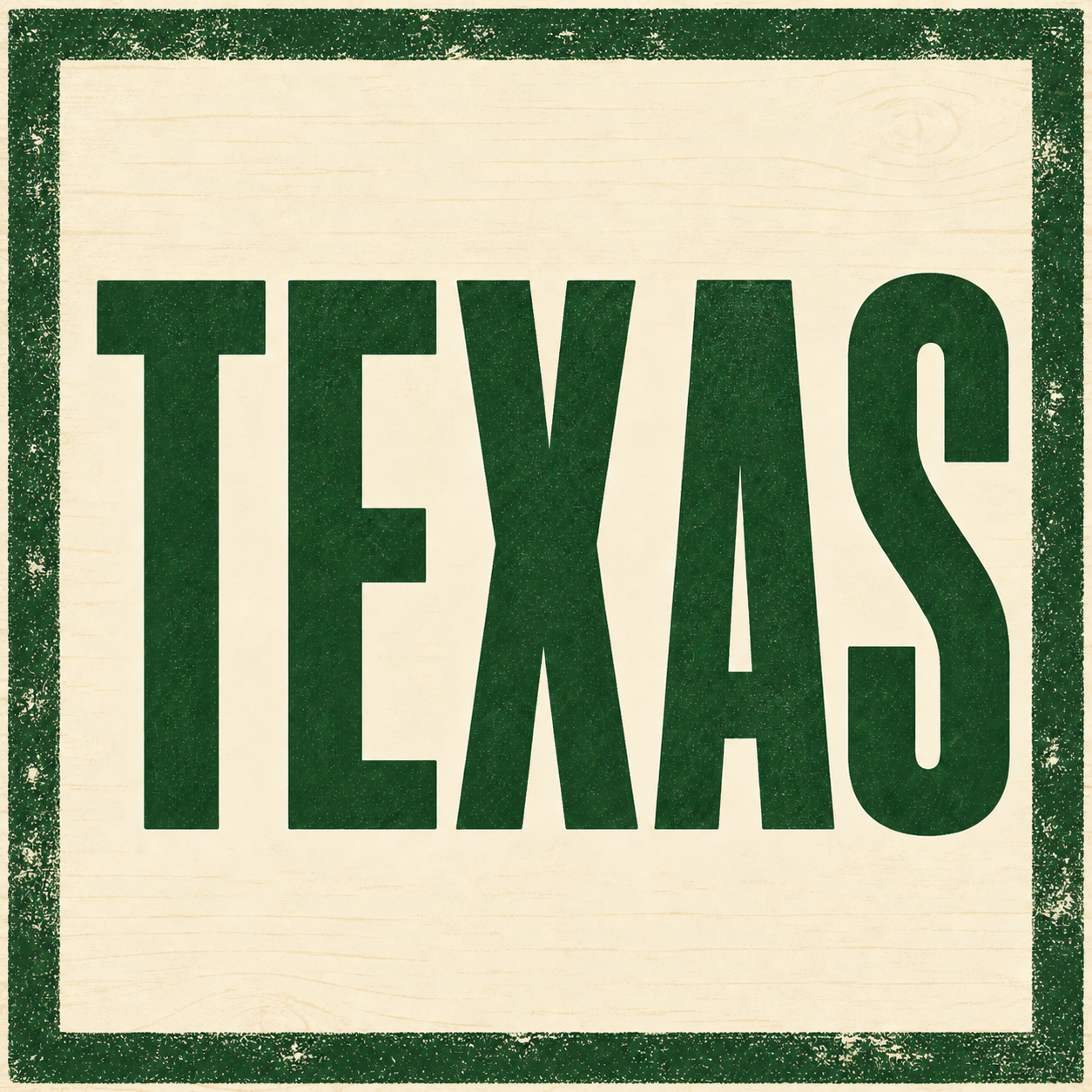 Text on a beige background with a topographical map pattern. The text reads: "TEXAS, April 2nd - 5th, 2026" in dark green font, inside a dark green rectangular border.