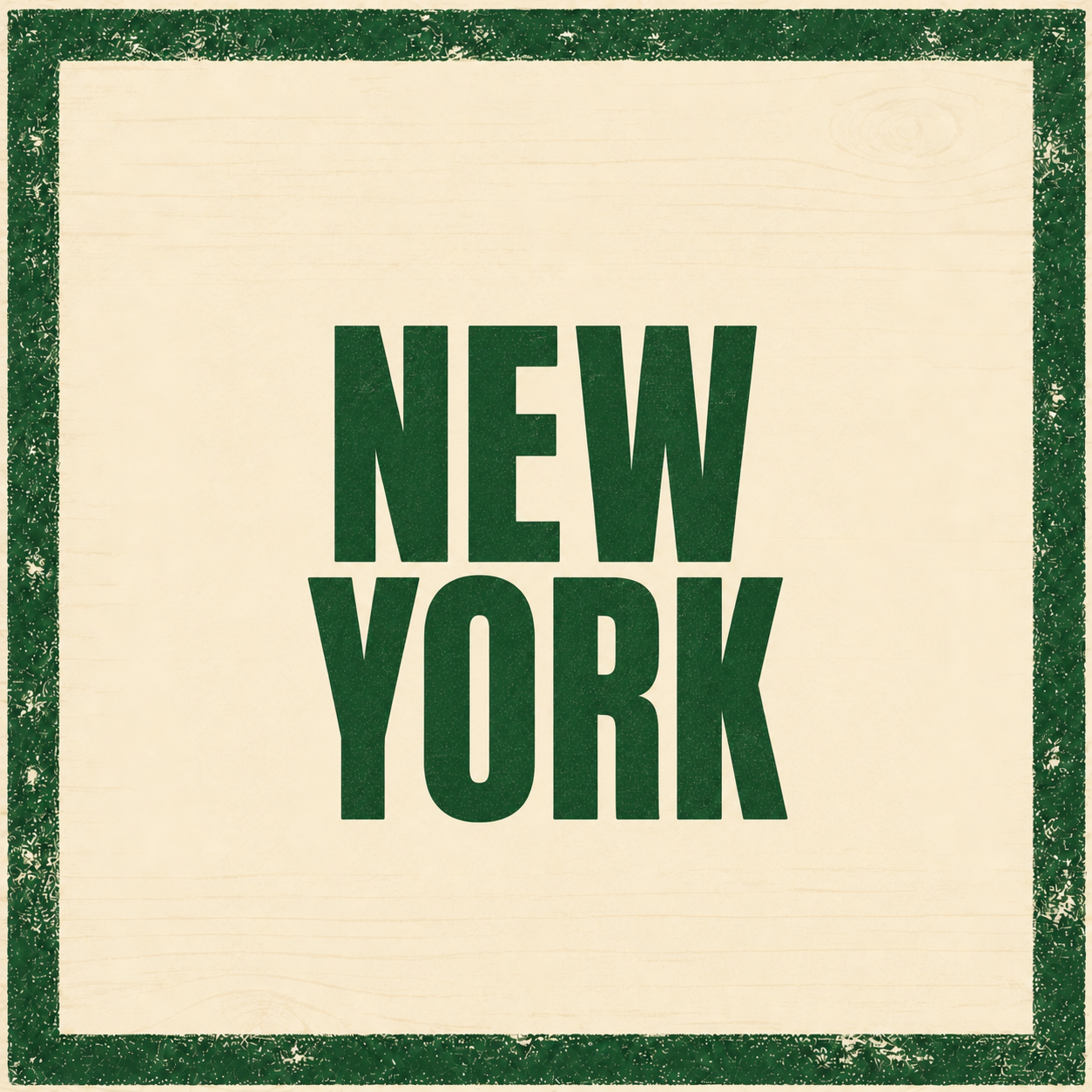 Event poster with a beige background featuring faint topographical map lines, displaying text that reads "New York, August 29th - September 1st" inside a dark green rectangular border.