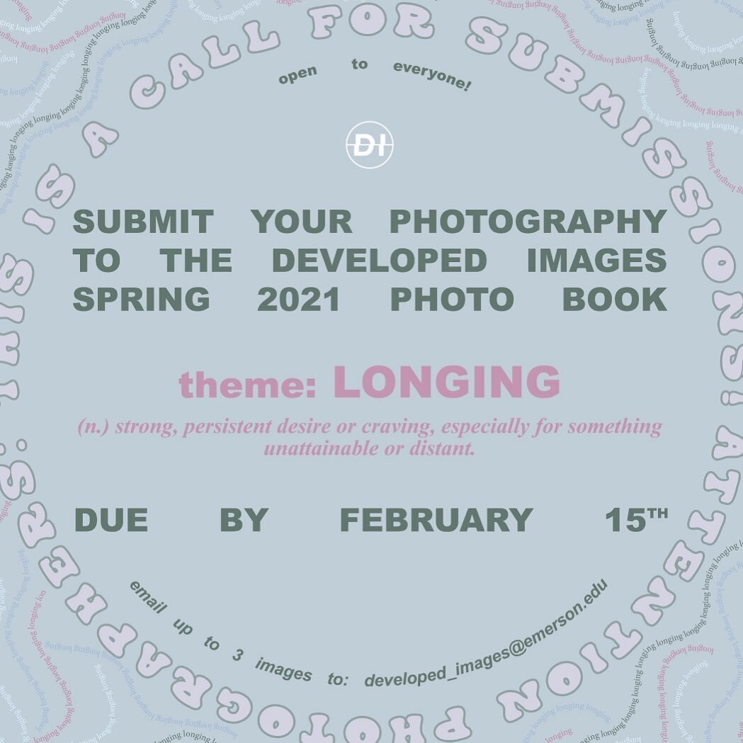 The theme for the spring 2021 photo book is LONGING. 
Maybe a deep longing for the past, future, or what could have been?
Send 3 images to the DI email by February 15. Thank you so much to the beautiful @16dc for creating this graphic for us!
(So sor