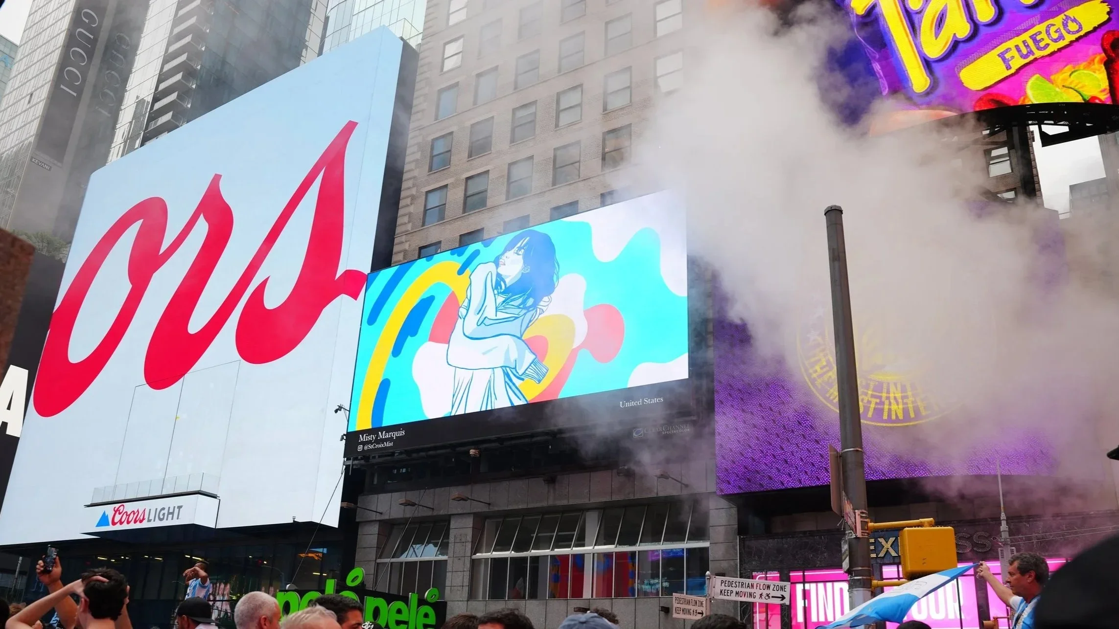 Digital billboard of Hug in Times Square, NYC by Misty Marquis