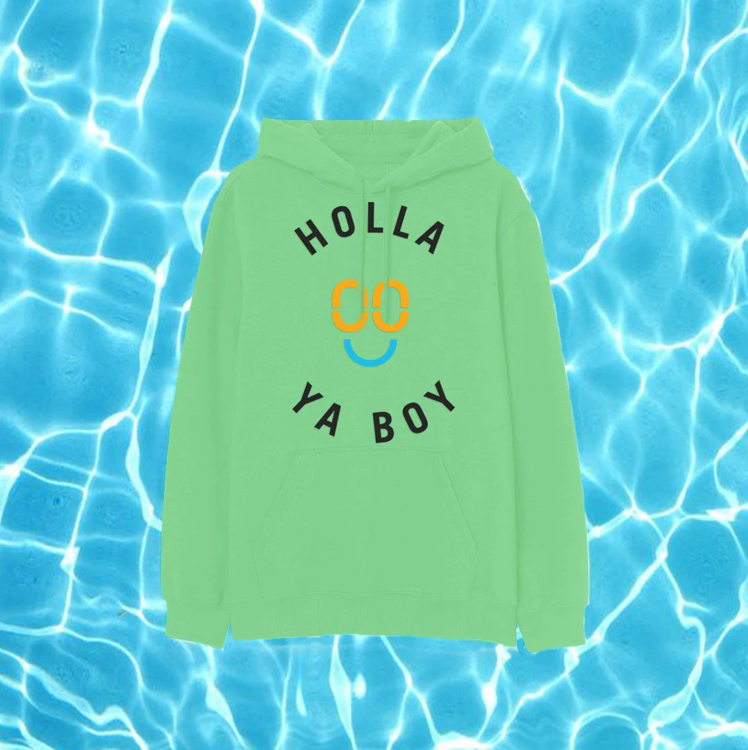 NEW! HYB Smiley Hoodie • Pastel Neon Green •