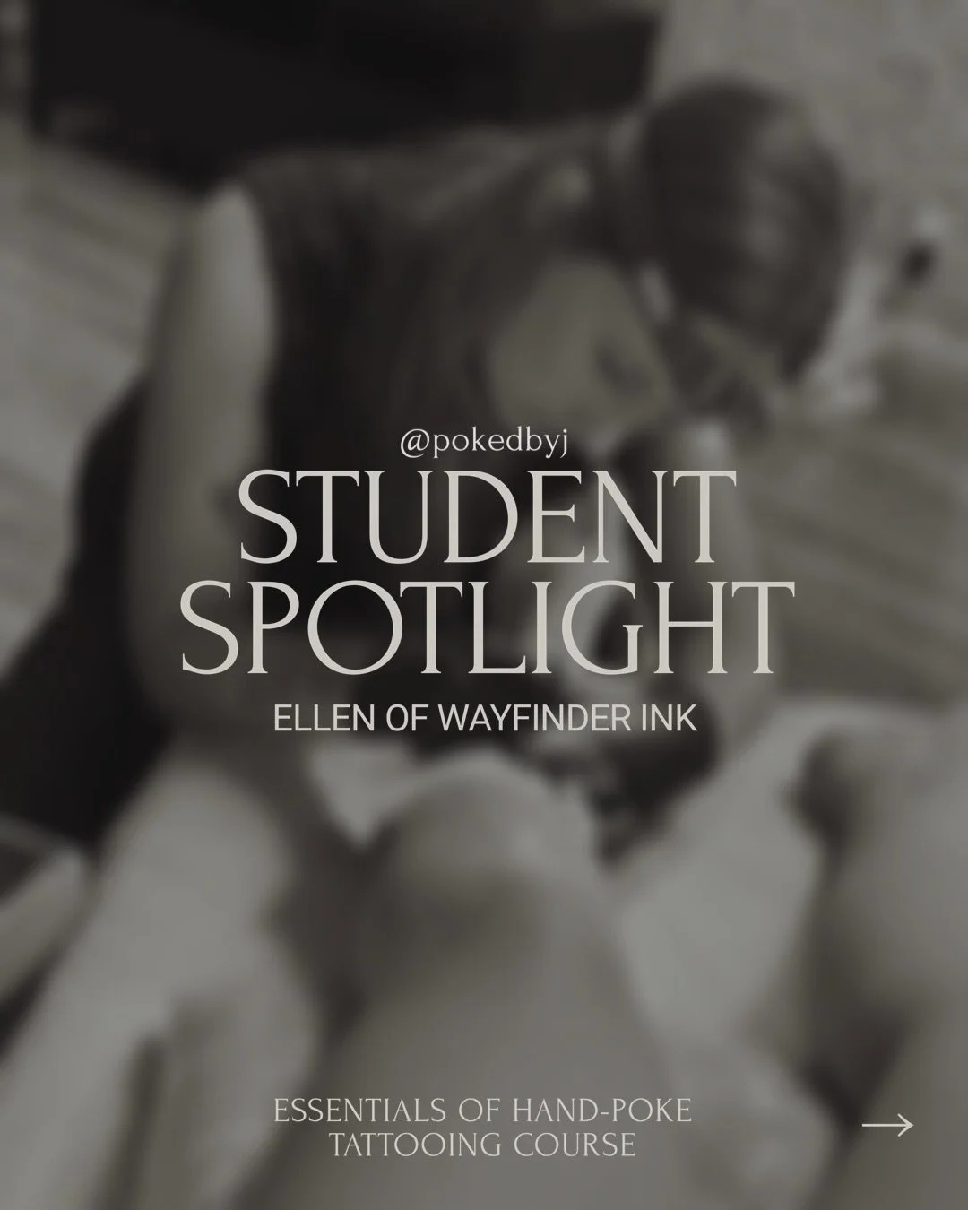 Hand-poke Student Spotlight: Ellen of @wayfinder_ink 

Ellen attended my in person 1 Day immersion workshop in 2023. With a background in art and design, she came to the craft ready to expand and deepen her art. Over the last two years I have been bl