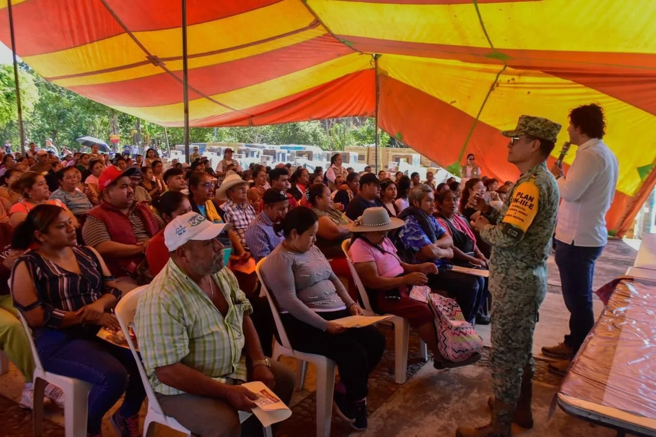 Entrega de apoyos del Gobierno de México en Puebla por Tormenta Jerry