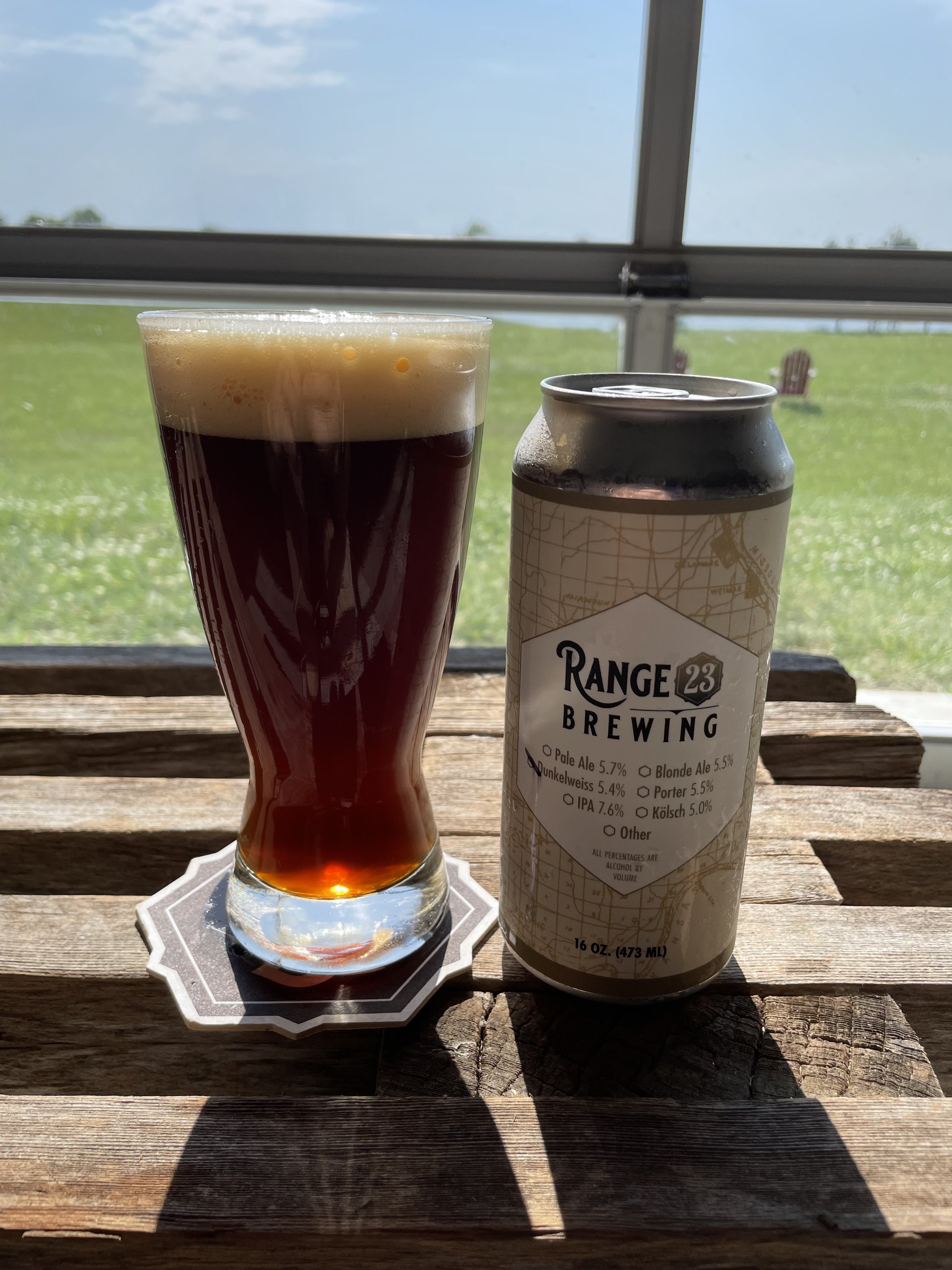 Due West Dunkelweiss. This is a dark German wheat beer, Mahogany brown in color and medium-bodied. There is a distinctive sweet and rich character which comes from the classic German wheat yeast strain. It's creamy, fluffy texture and light finish ma