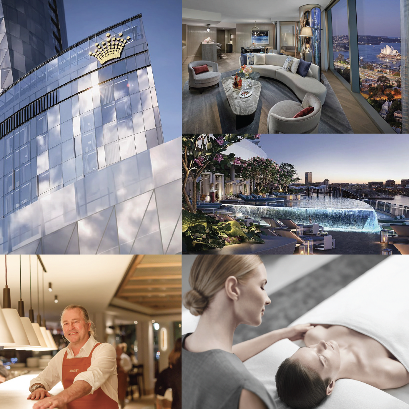 Lot 1: Ultimate City Pampering Experience: 2 Night Stay in Crown Sydney's Luxurious 2-Bedroom Crystal Villa, a VIP Dining Experience for 6 Guests at Margaret Double Bay by Neil Perry & Indulgent Art of Beauty Facials by La Prairie