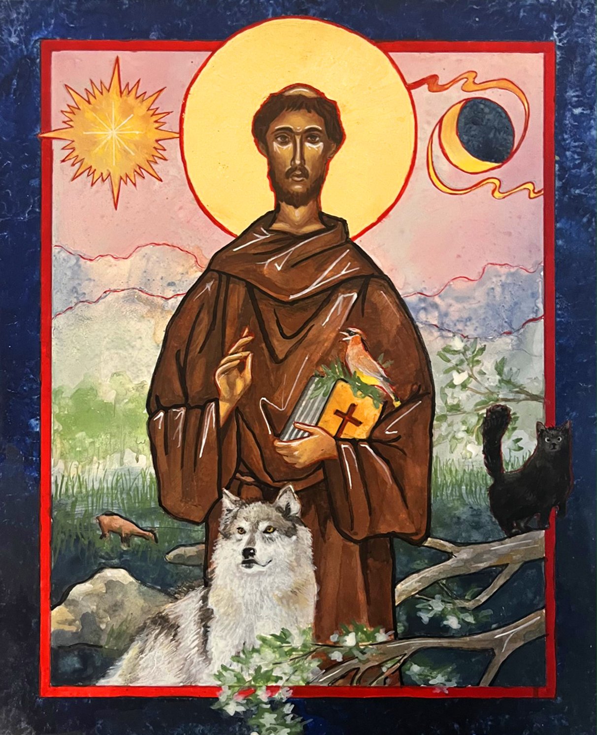St. Francis of Assisi
8"x10"
Egg Tempera and Gold Leaf on Board
NOT FOR SALE.