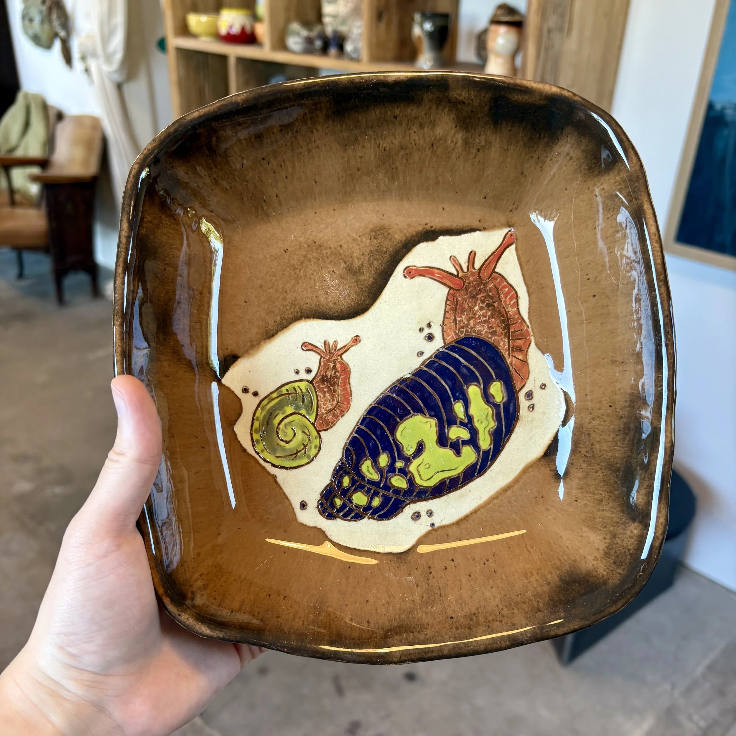 Snail Sgraffito Bowl