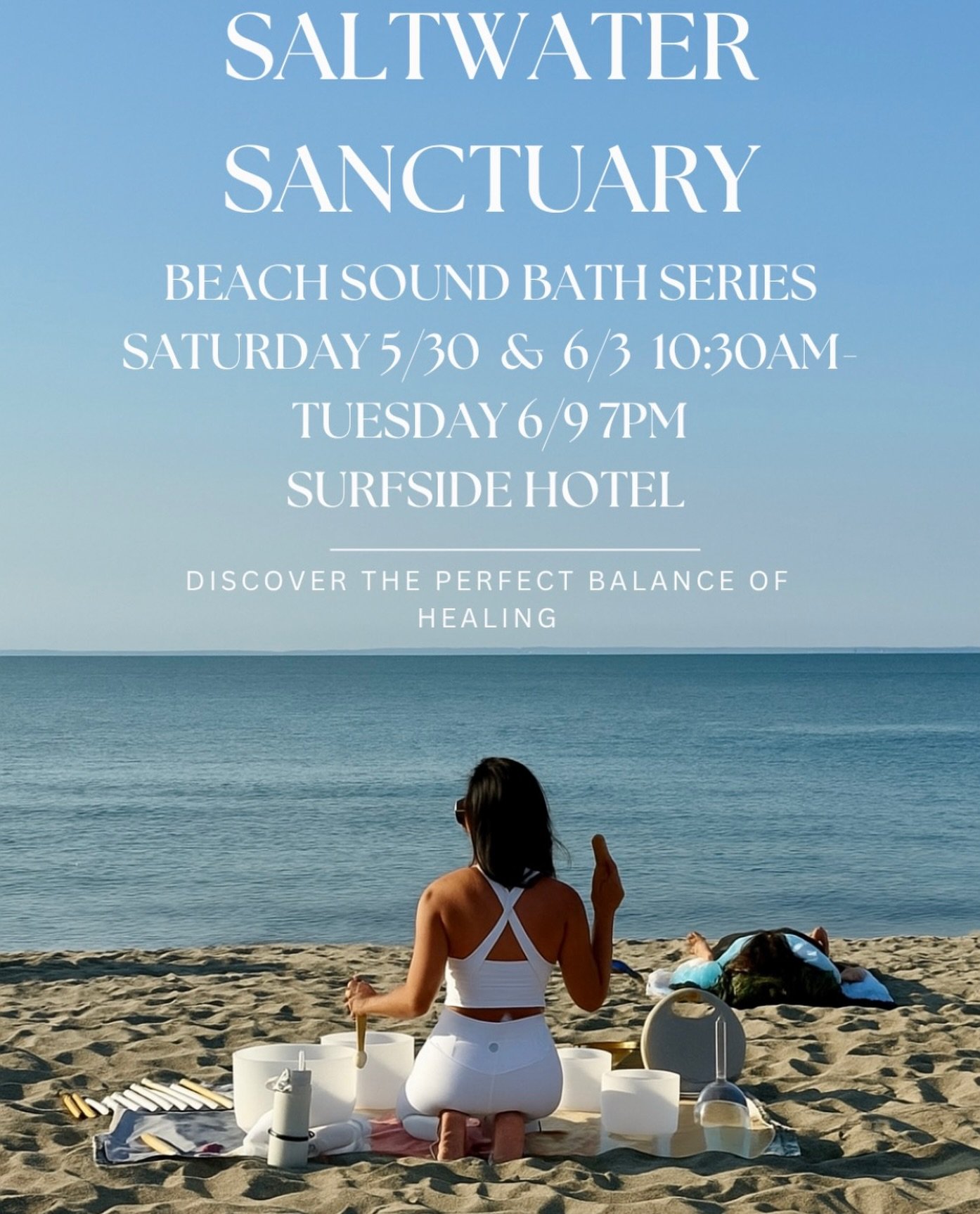 Beach Sound Bath ☀️ 

Join us for a deeply restorative morning by the water with meditation, breathwork, and healing sound vibrations designed to calm the nervous system and leave you feeling grounded, clear, and renewed. Please dress in layers as te