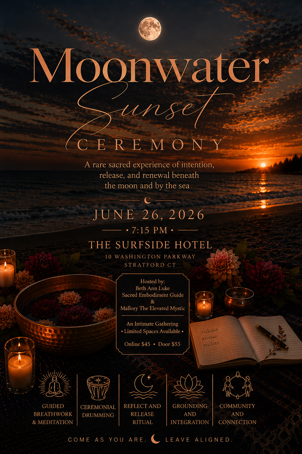 Moonwater Sunset Ceremony by  Sacred Gathering Collective